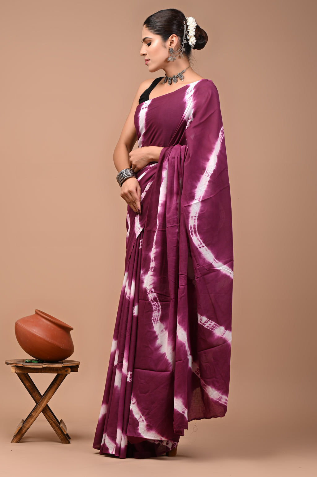 Mulmul Cotton –Deep Wine Rose