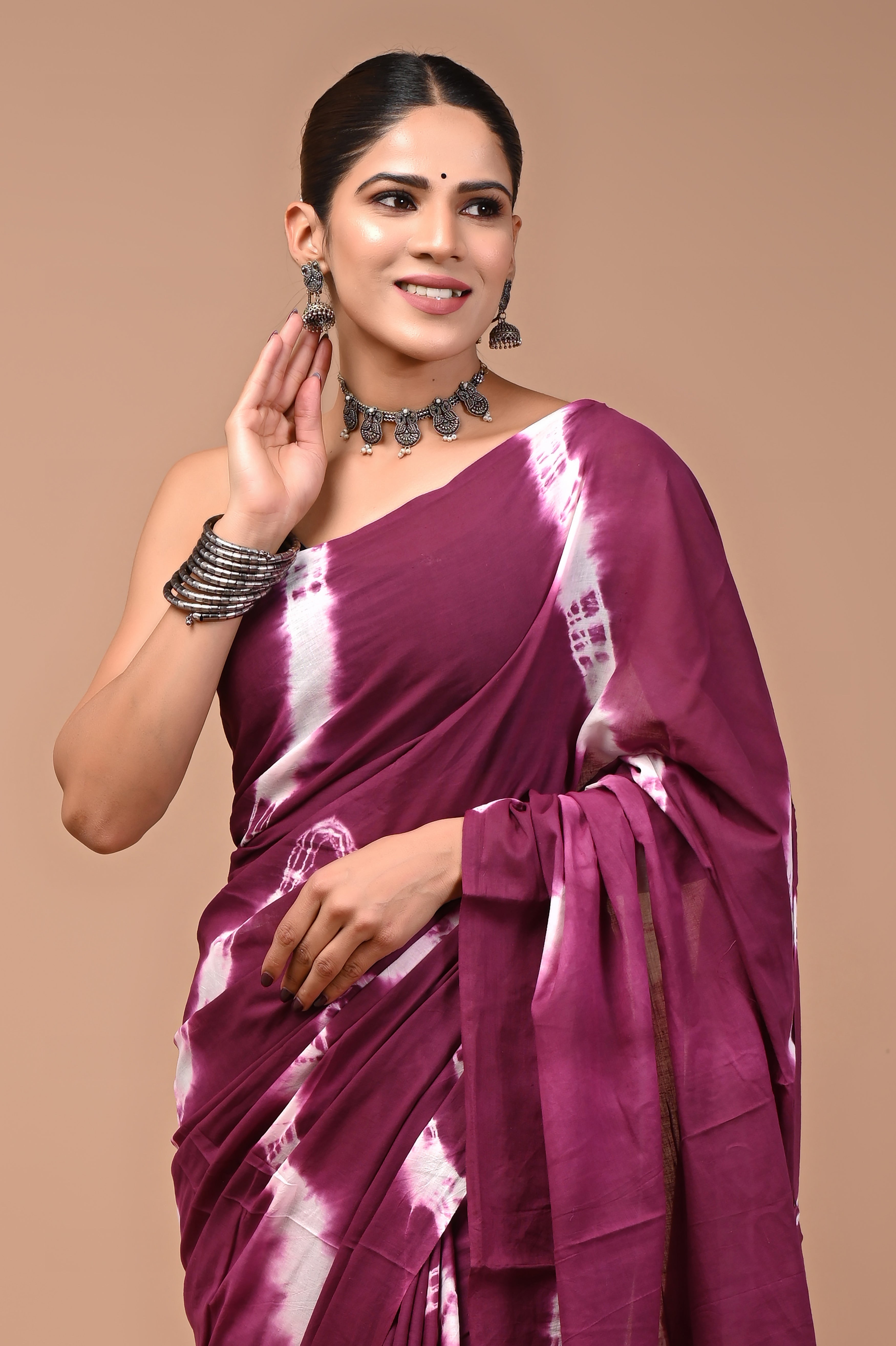 Mulmul Cotton –Deep Wine Rose