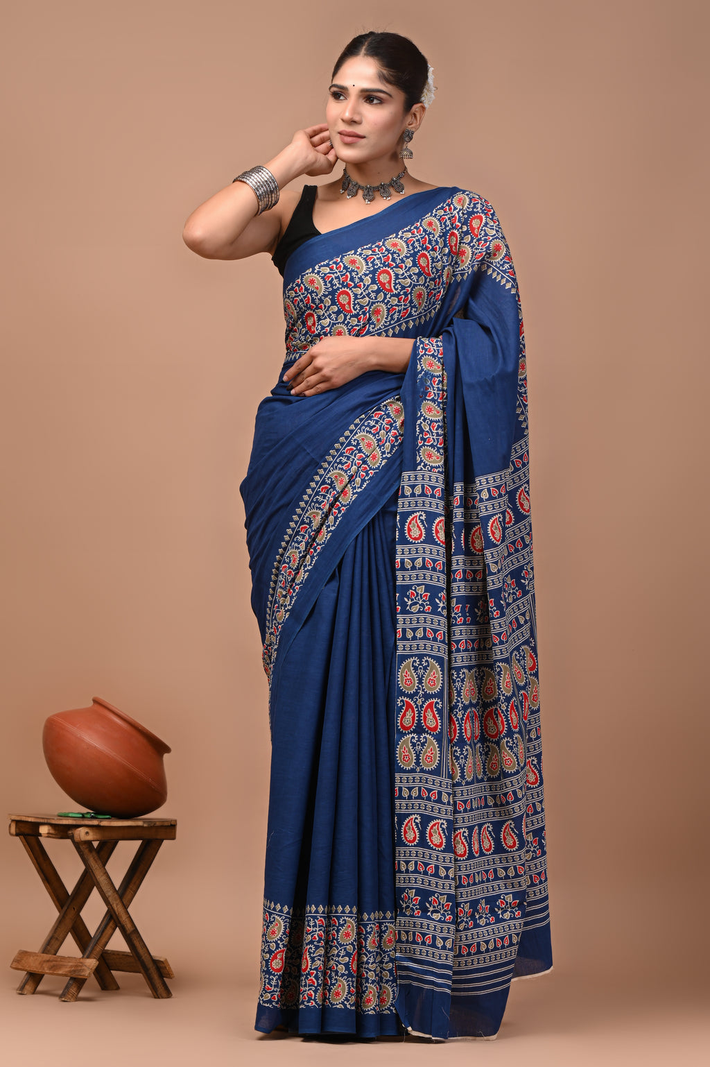 Mulmul Cotton – Deep blue