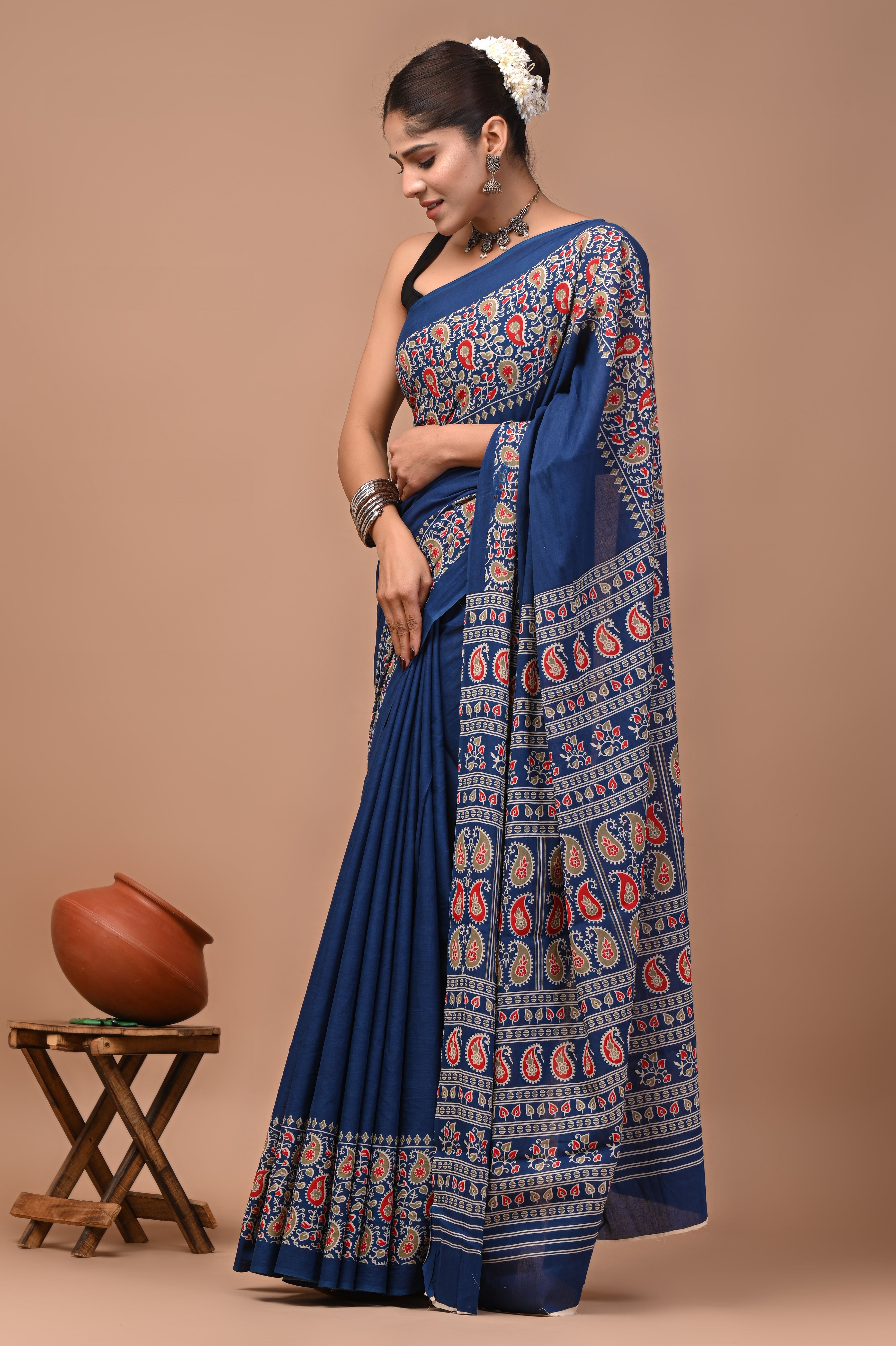 Mulmul Cotton – Deep blue