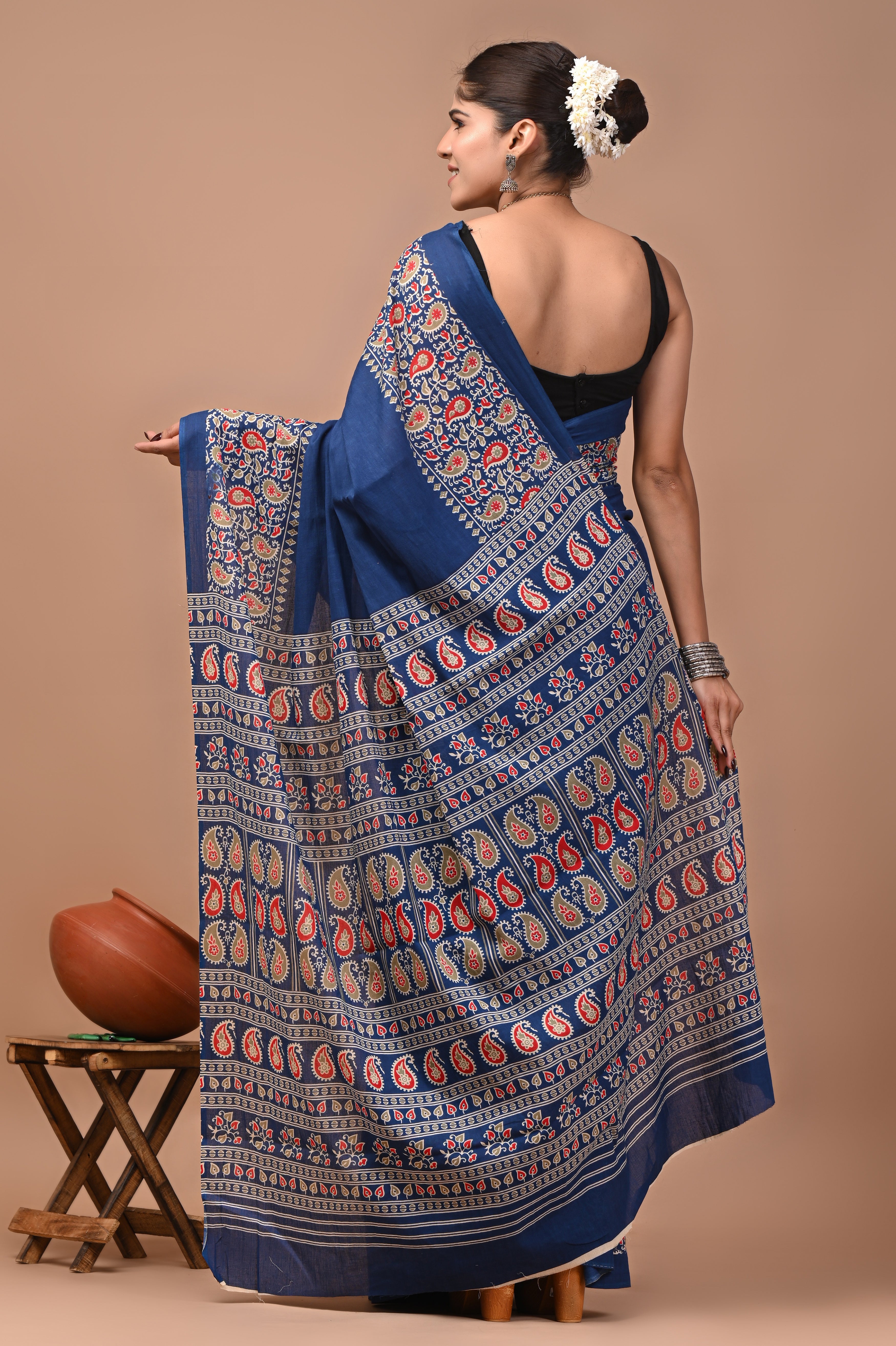 Mulmul Cotton – Deep blue