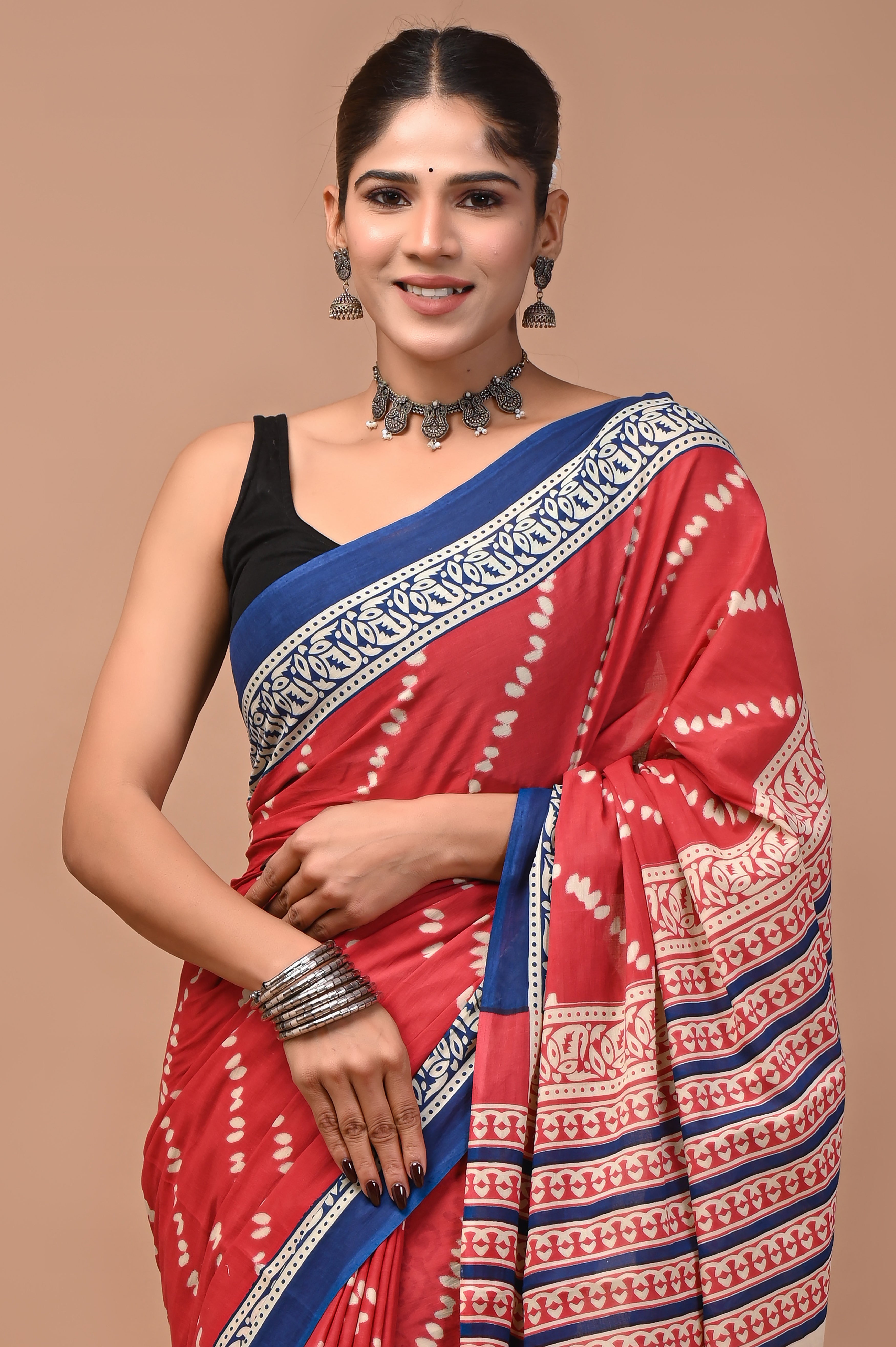 Mulmul Cotton – Deep crimson