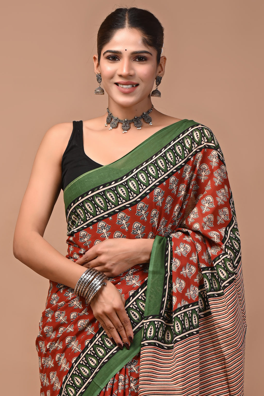 Mulmul Cotton – Dark maroon