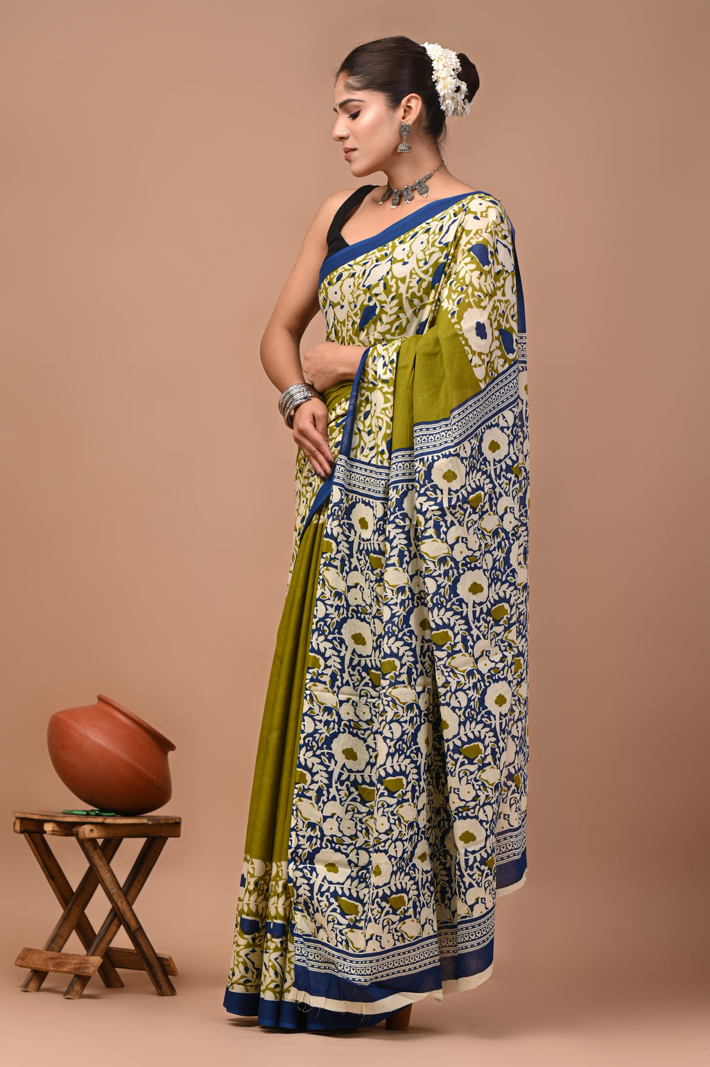 Mulmul Cotton – Dark olive gold