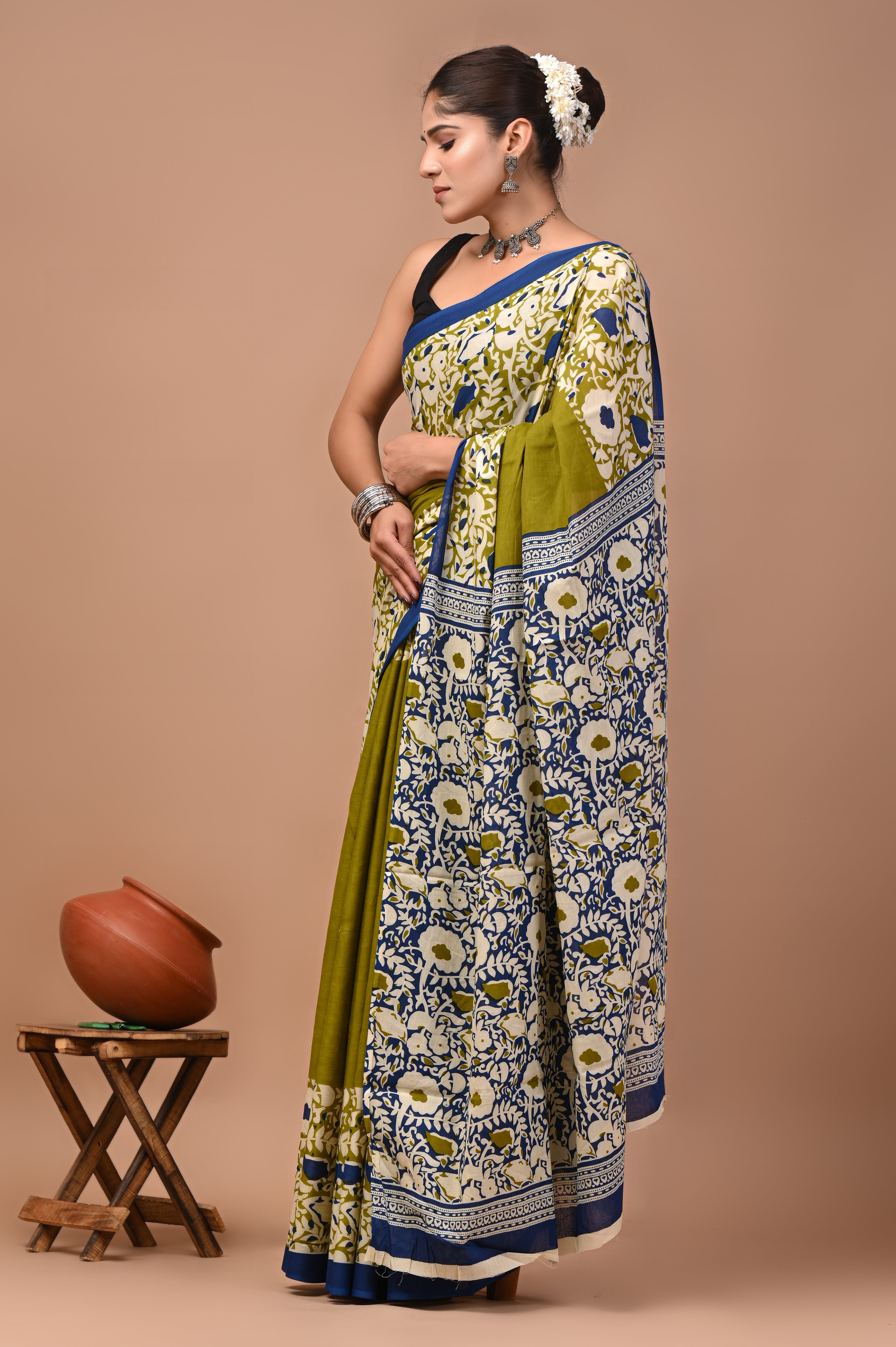 Mulmul Cotton – Dark olive gold