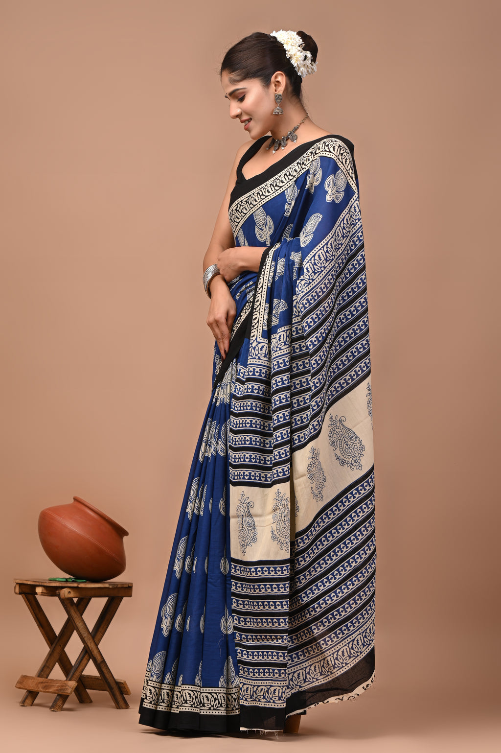 Mulmul Cotton – Deep royal blue