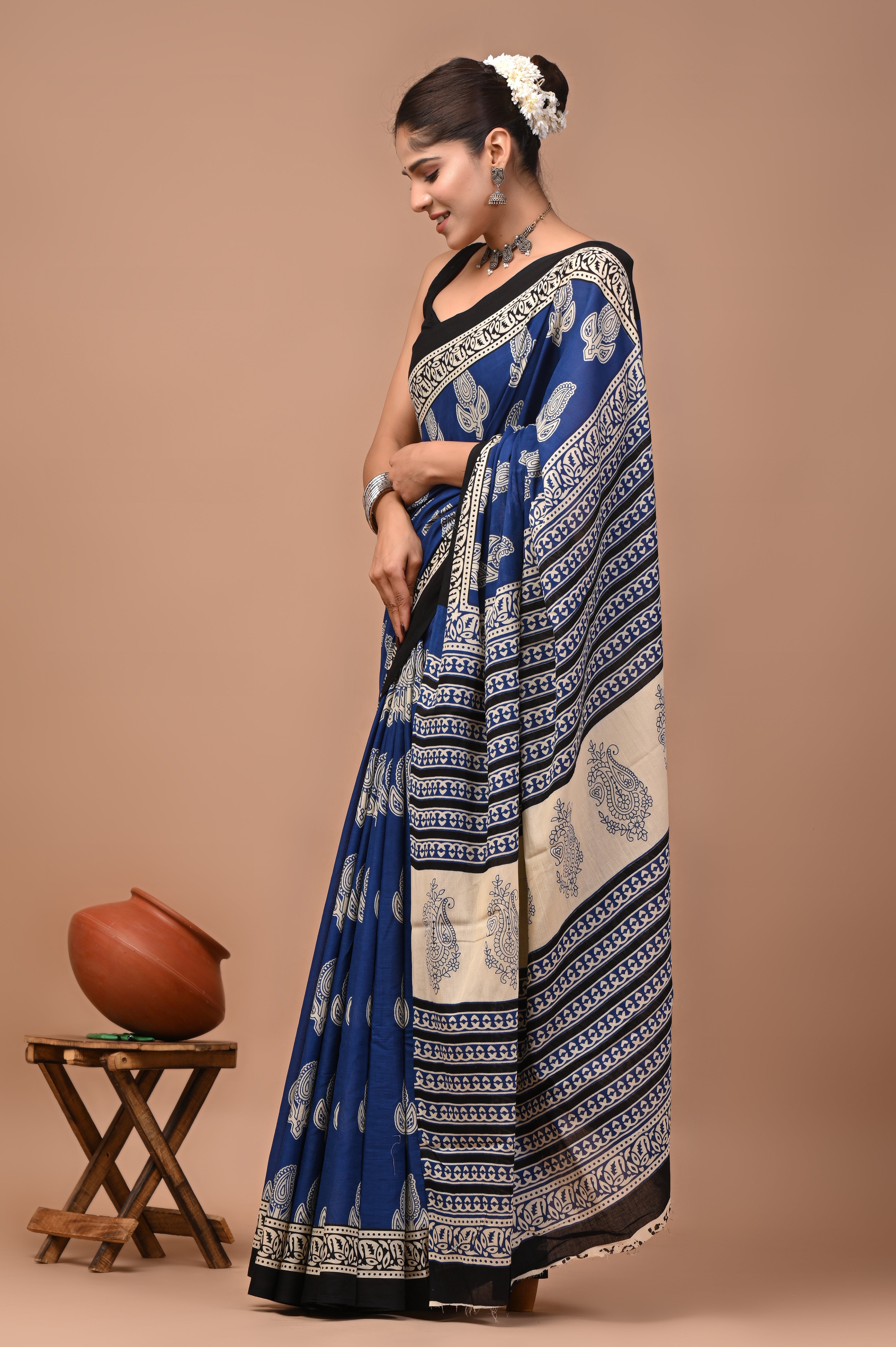 Mulmul Cotton – Deep royal blue