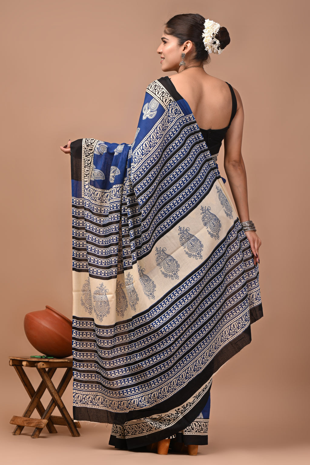 Mulmul Cotton – Deep royal blue