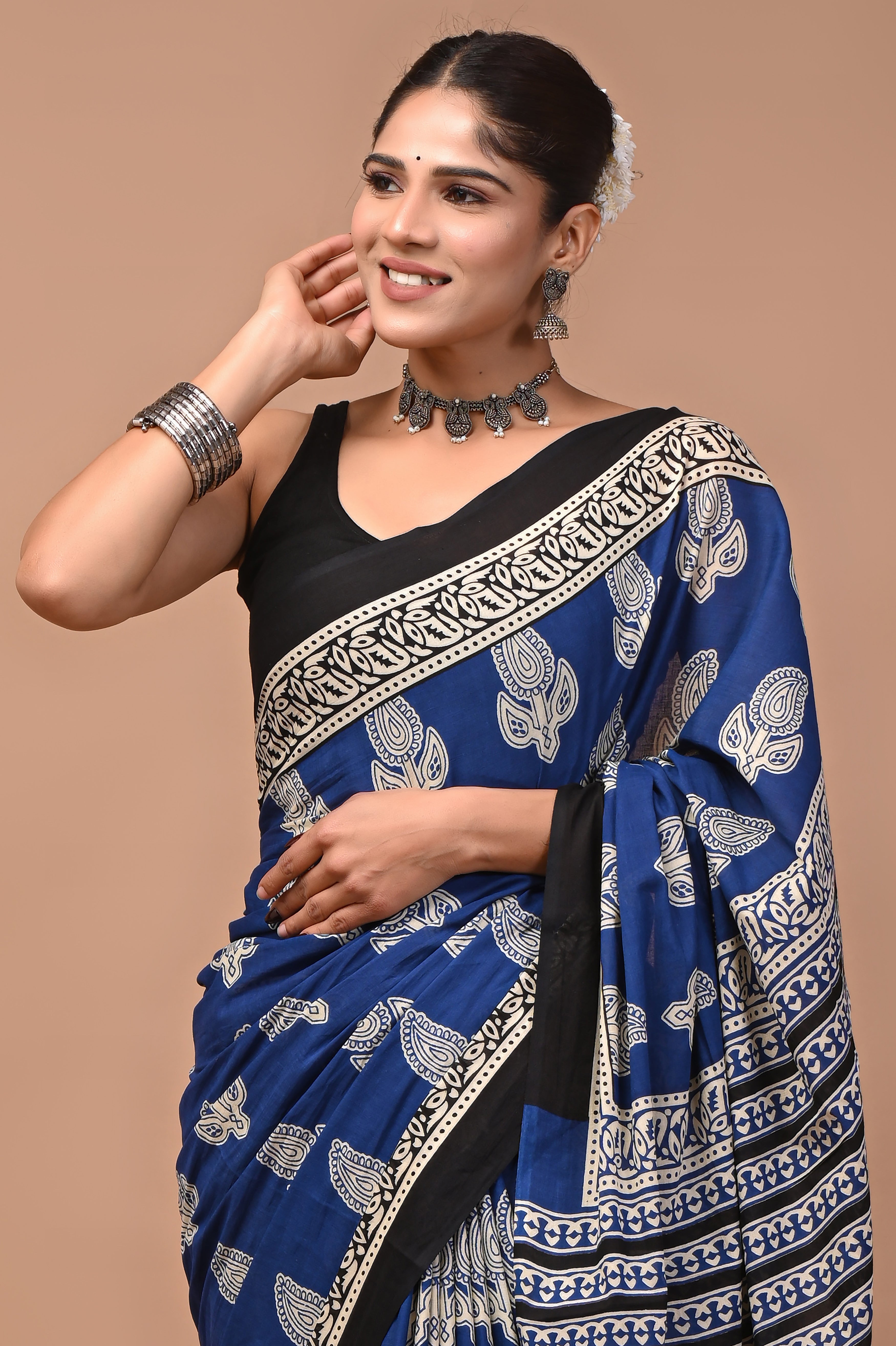 Mulmul Cotton – Deep royal blue