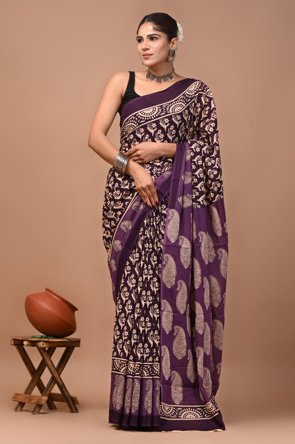 Mulmul Cotton – Dark plum
