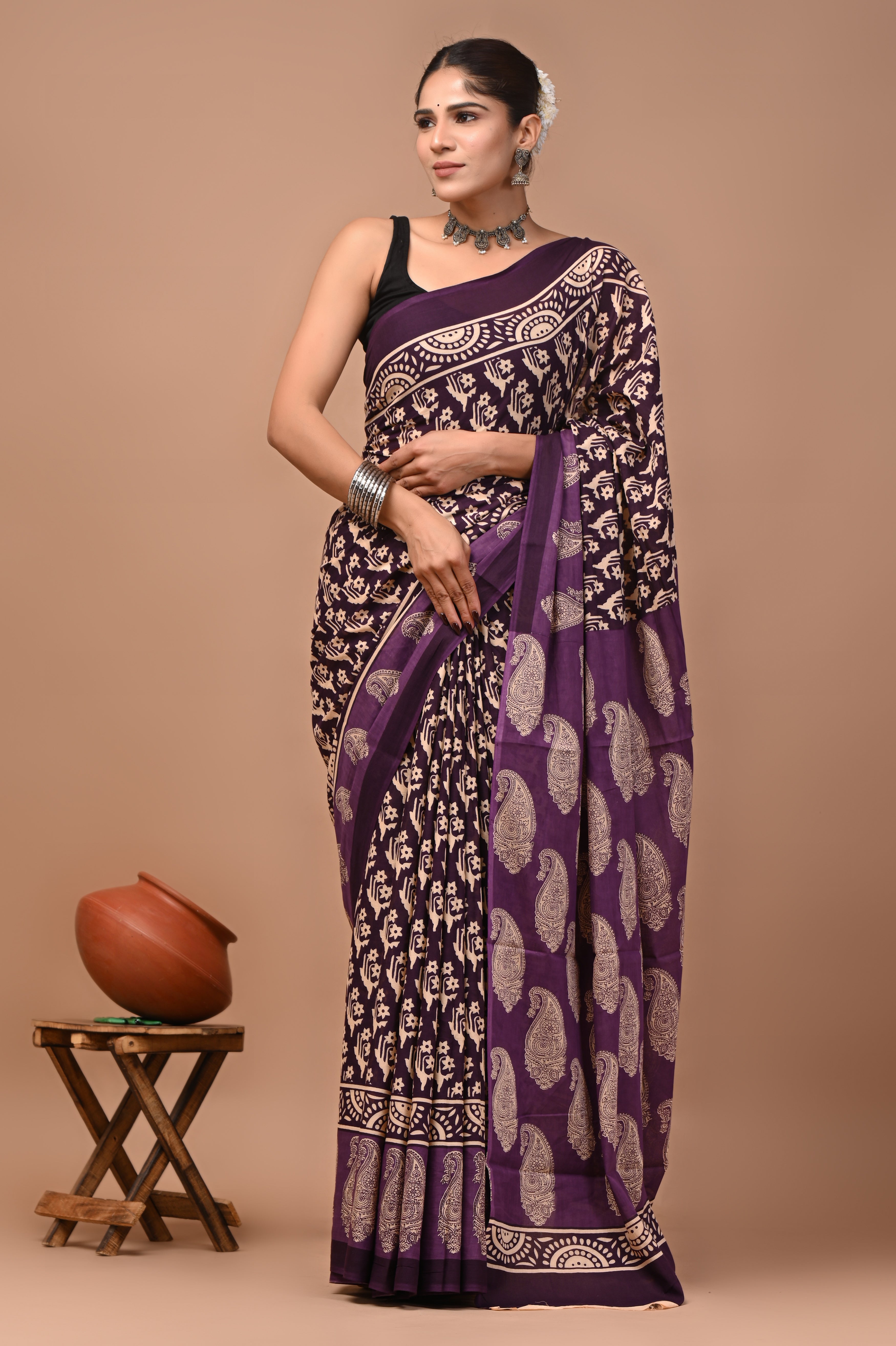 Mulmul Cotton – Dark plum