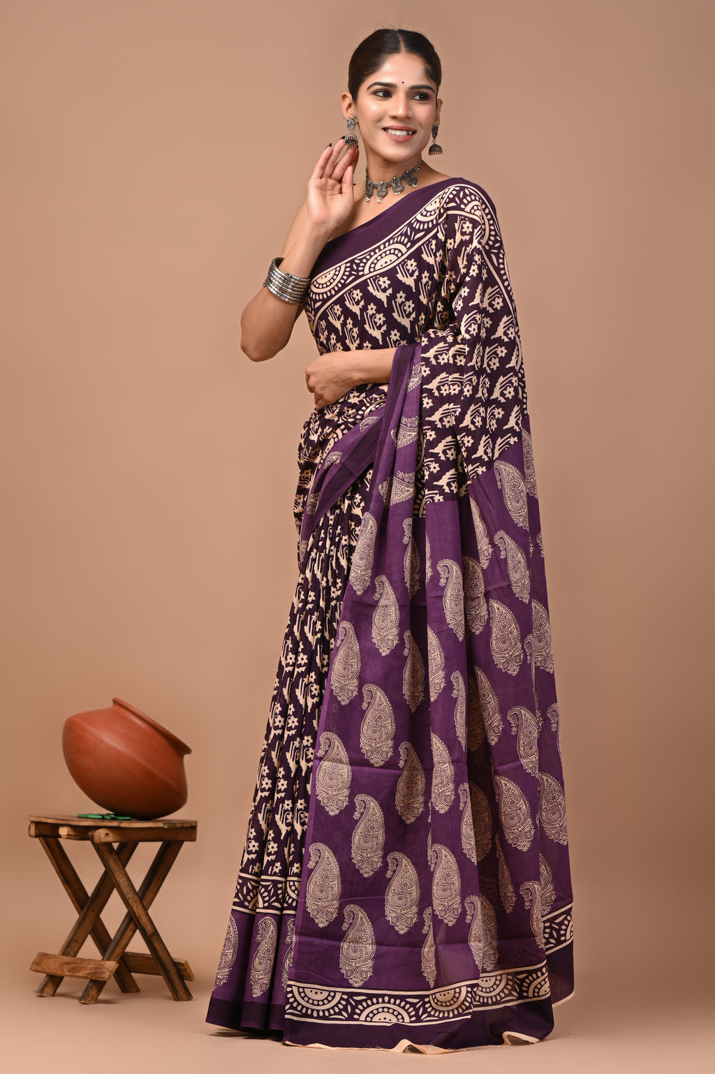 Mulmul Cotton – Dark plum