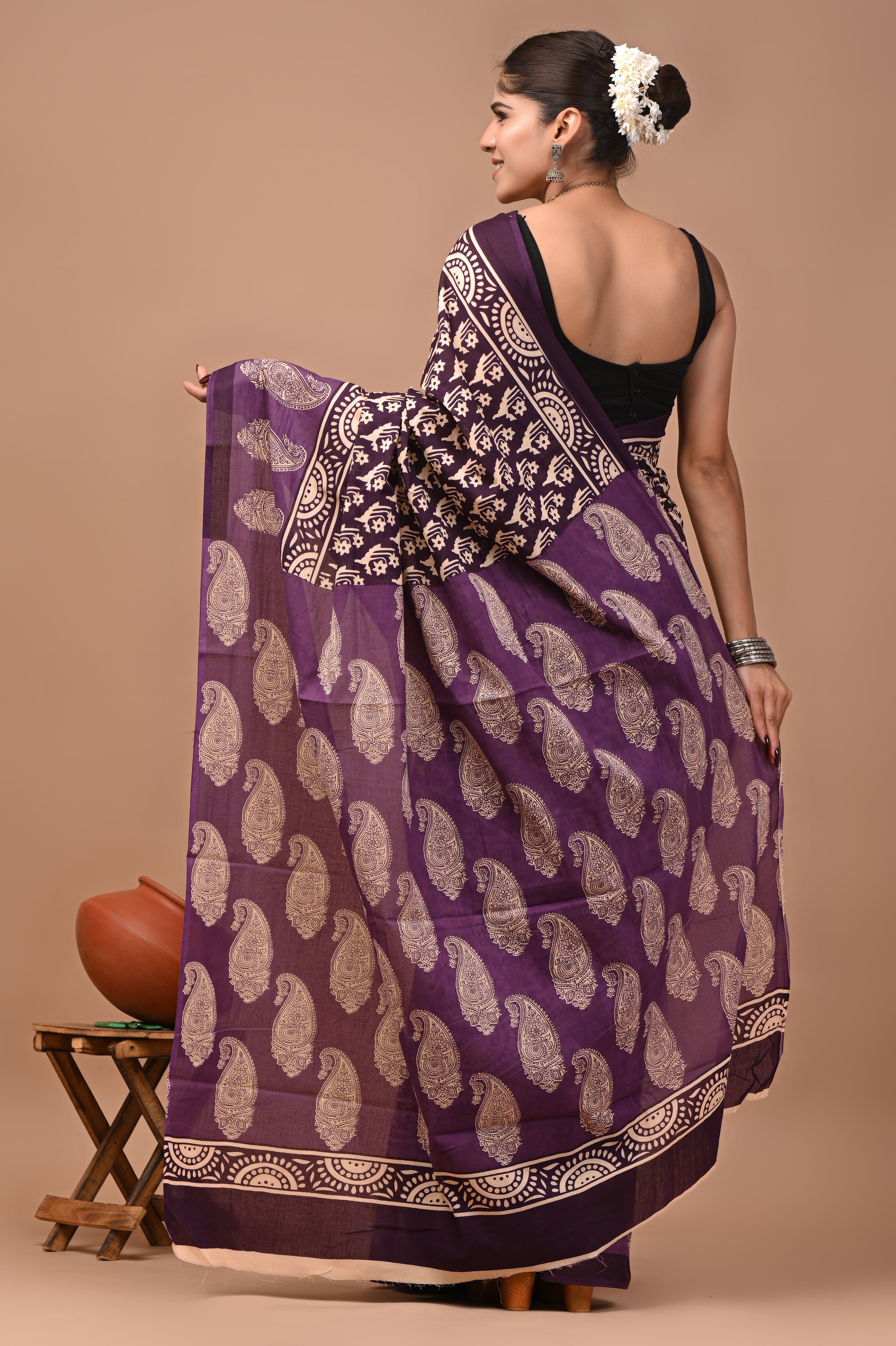 Mulmul Cotton – Dark plum