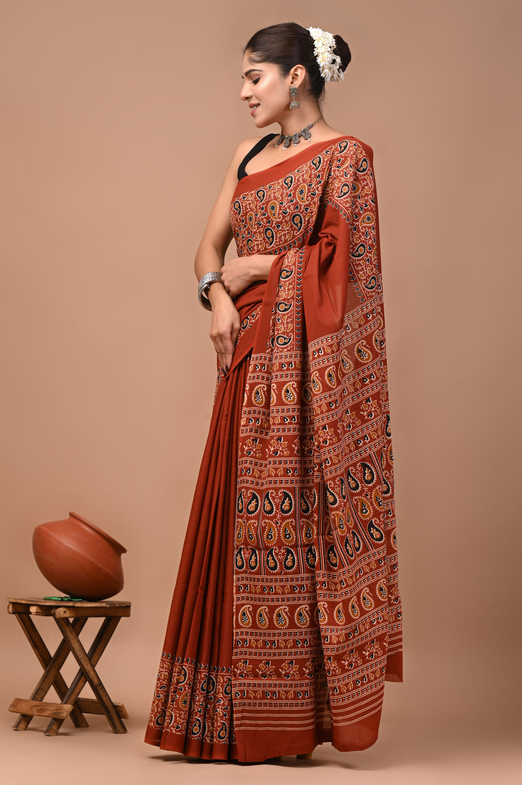 Mulmul Cotton – Burnt red