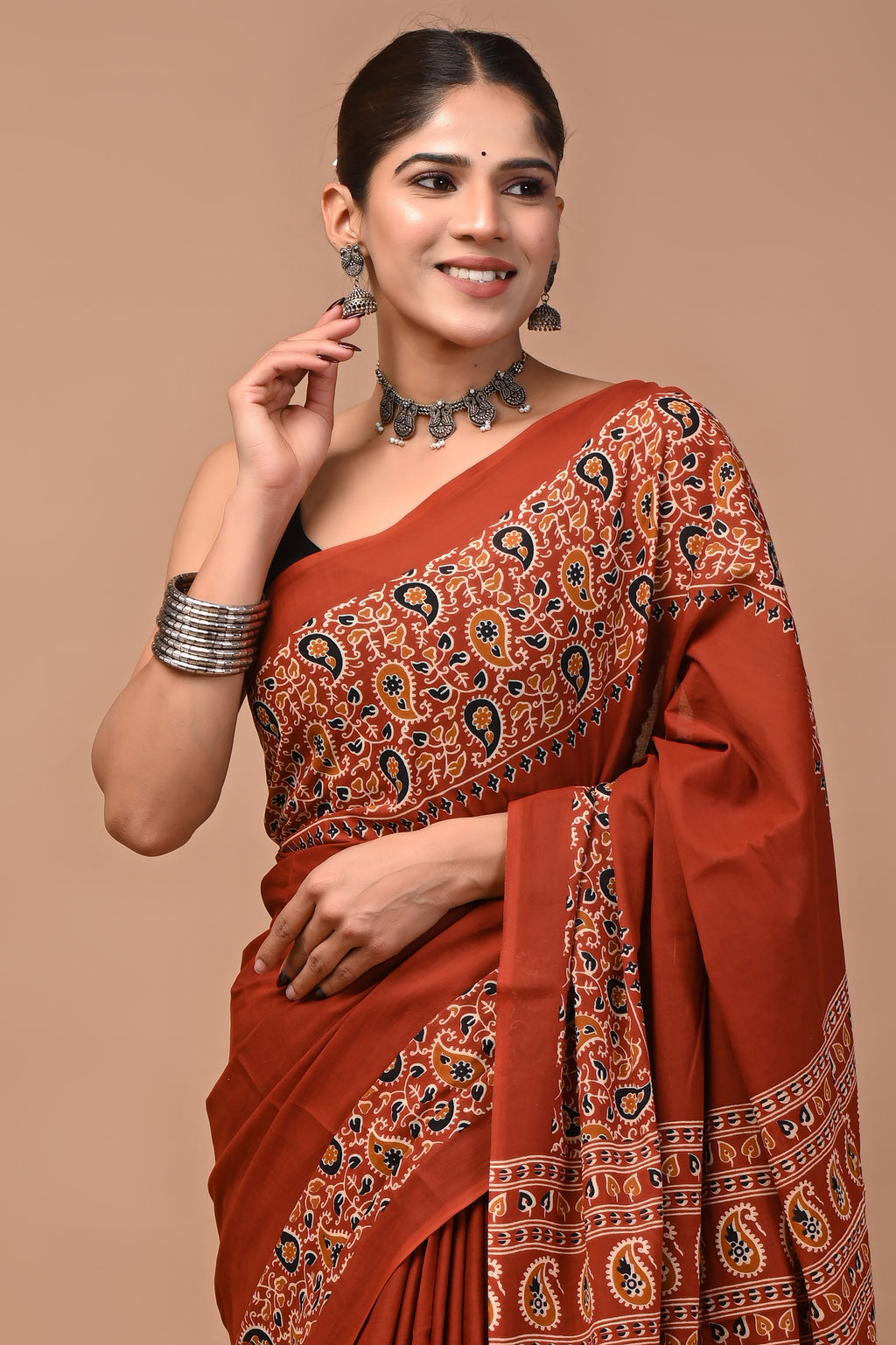 Mulmul Cotton – Burnt red