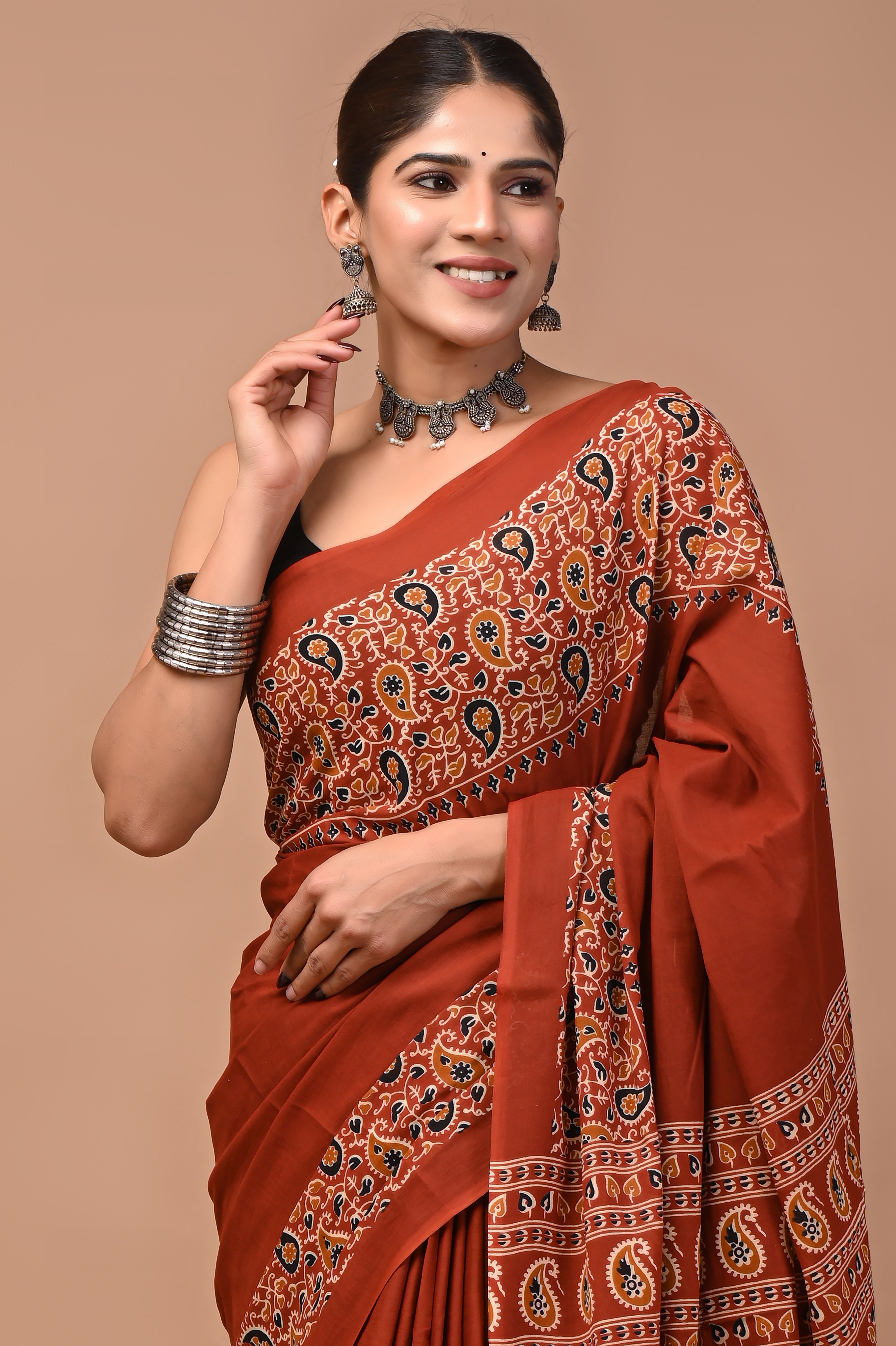 Mulmul Cotton – Burnt red
