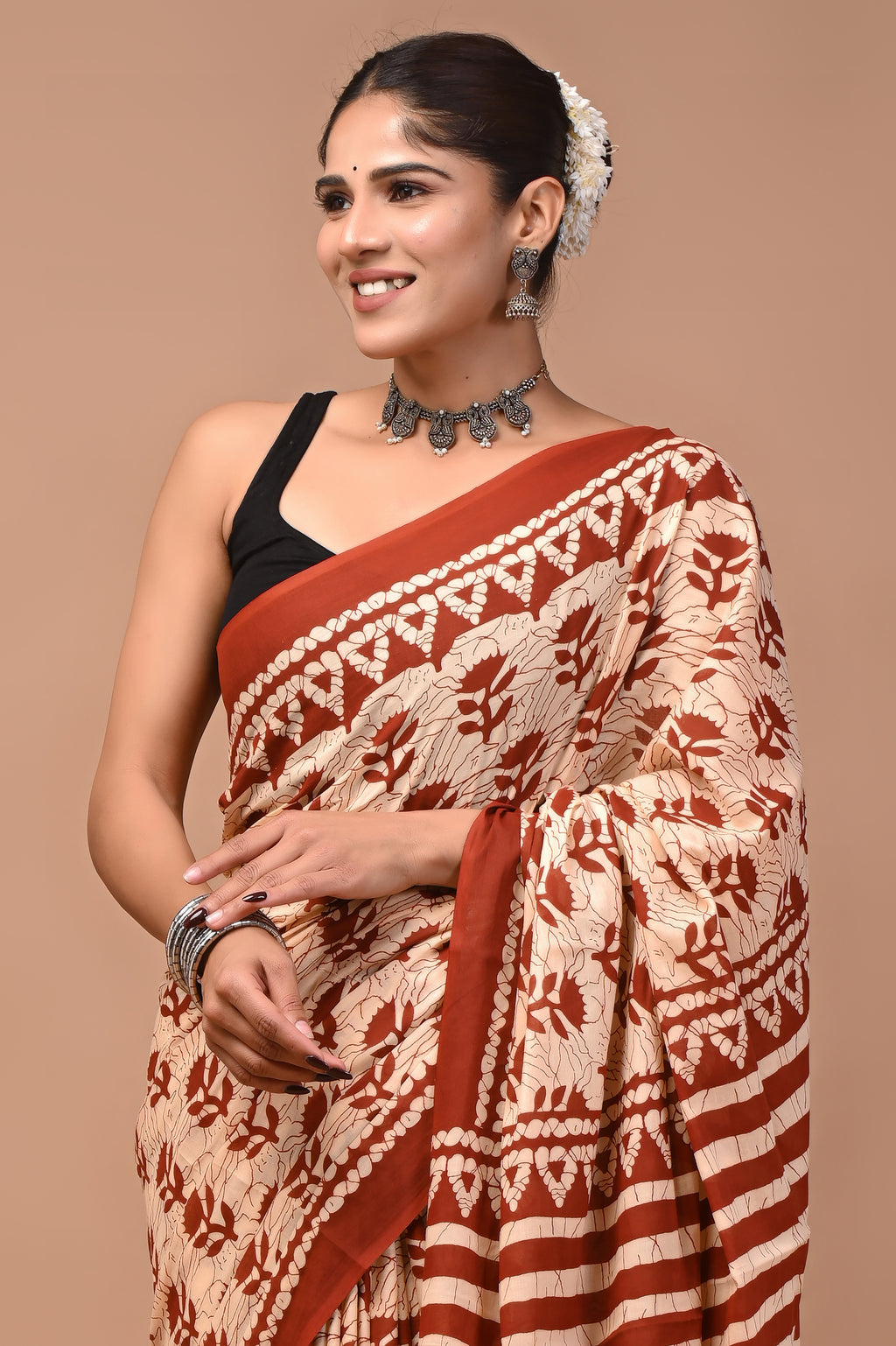 Mulmul Cotton – Warm terracotta red
