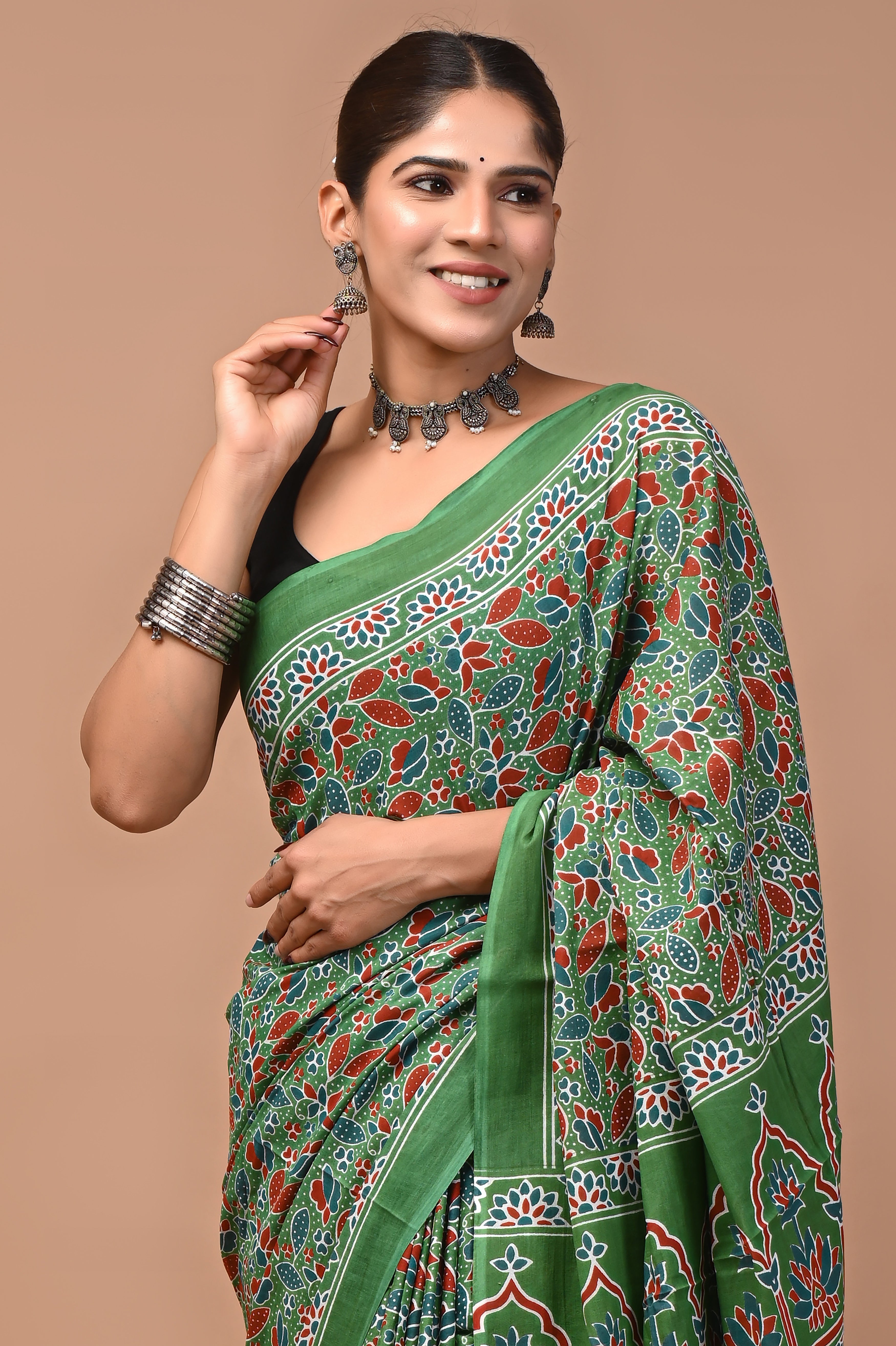 Mulmul Cotton – Deep forest green