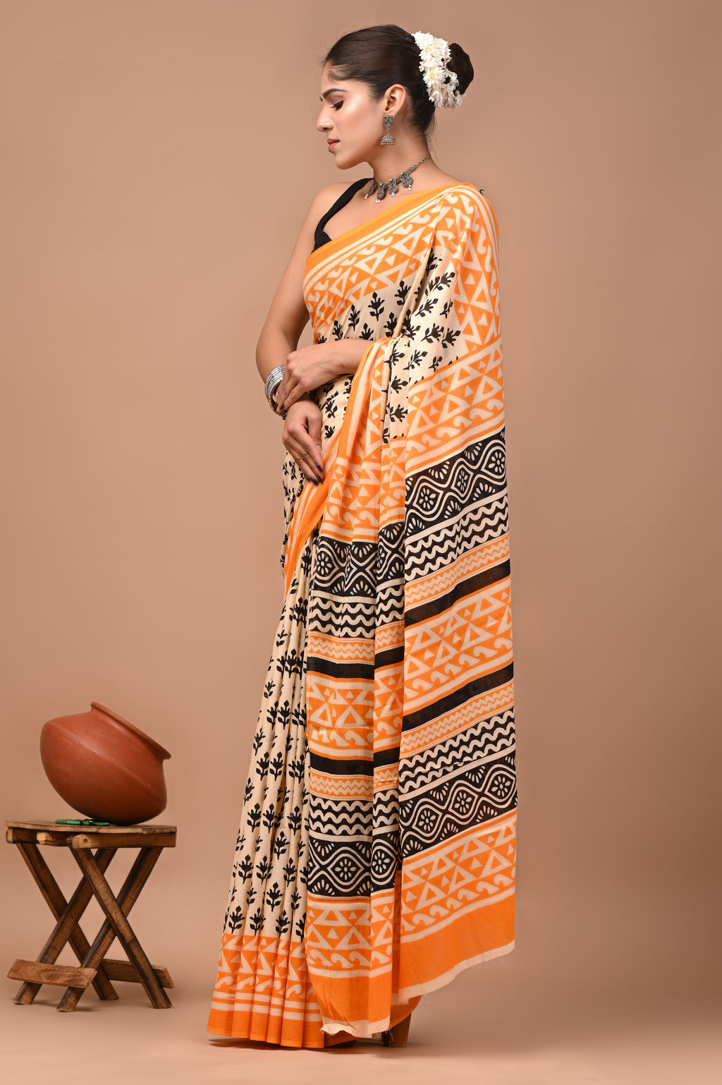 Mulmul Cotton – Bright warm orange