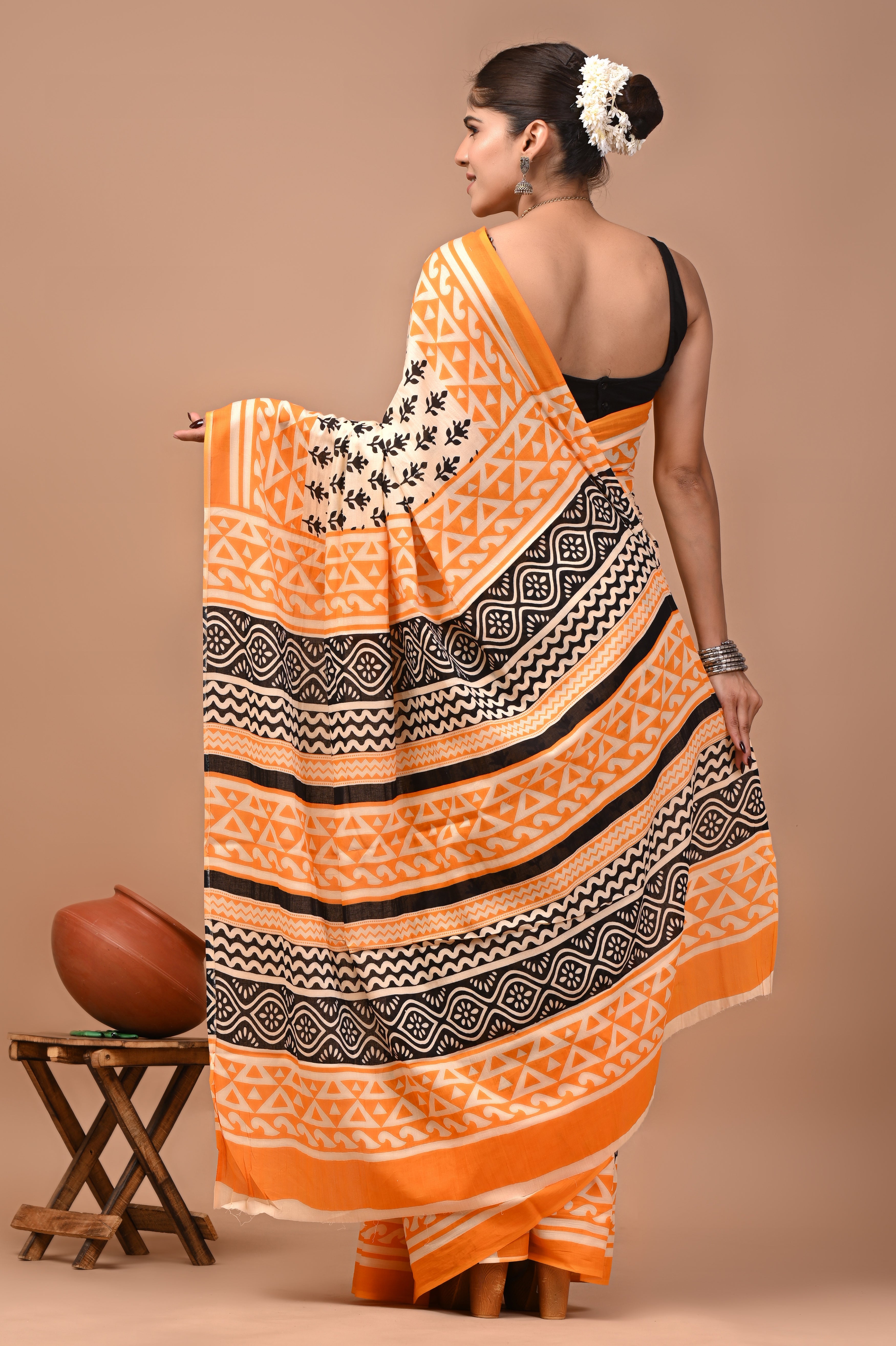Mulmul Cotton – Bright warm orange