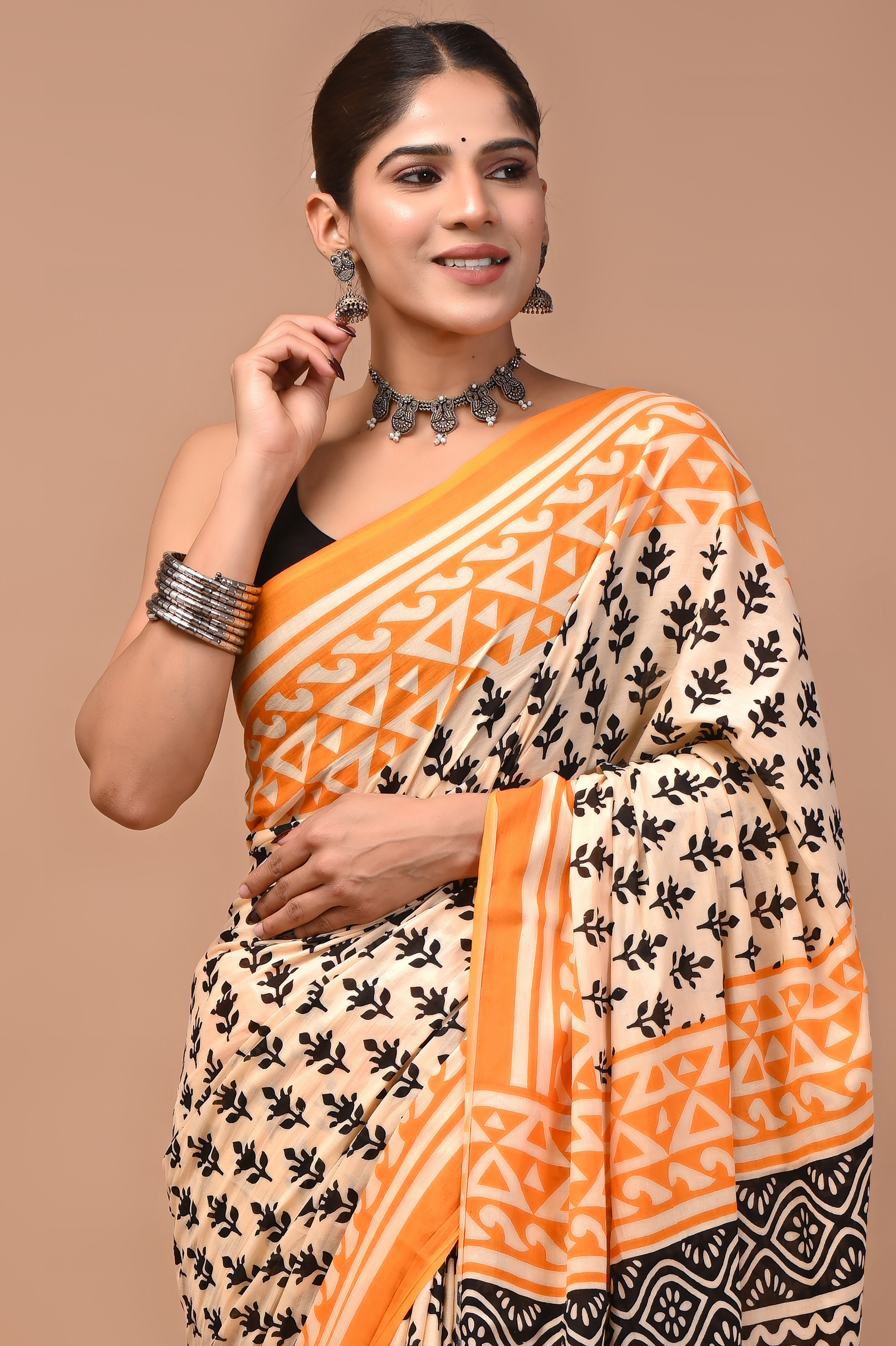 Mulmul Cotton – Bright warm orange
