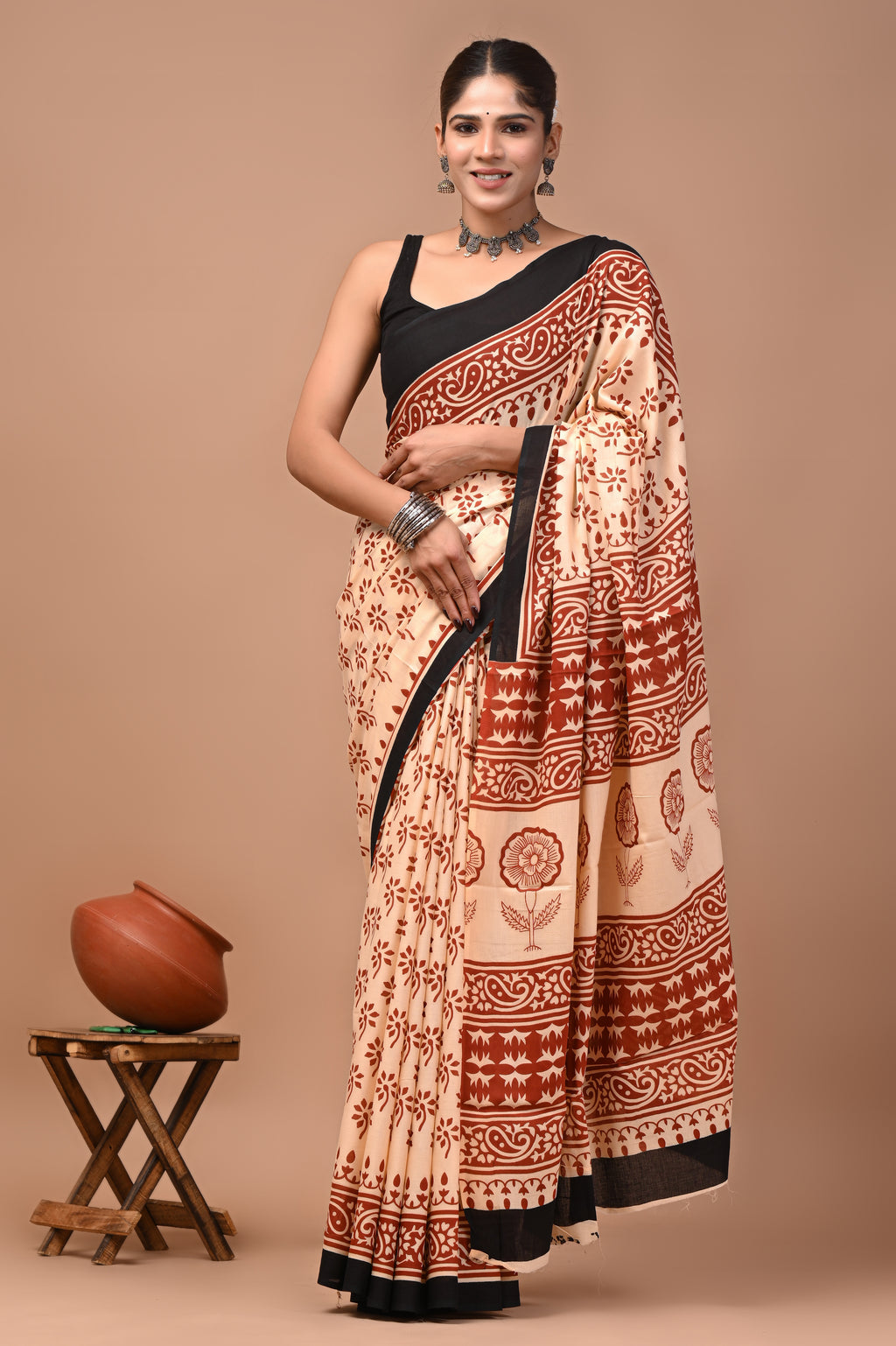 Mulmul Cotton – Deep rust red