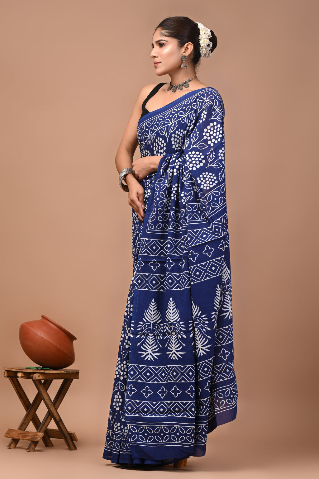 Mulmul Cotton –  Deep indigo blue