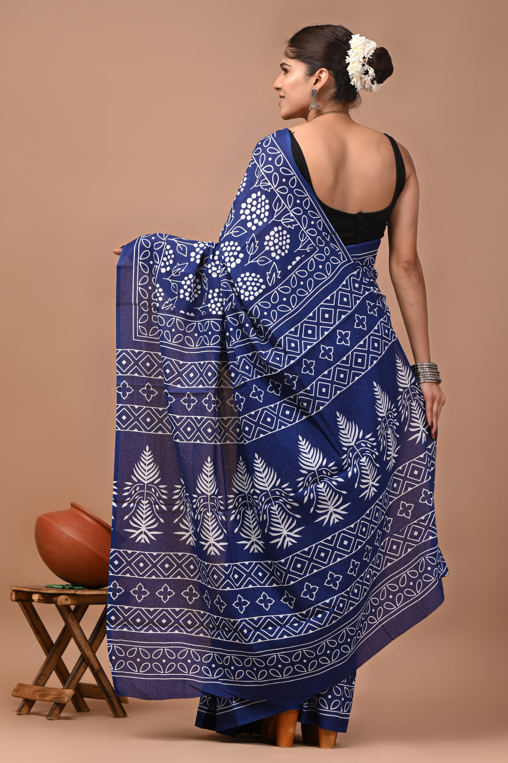 Mulmul Cotton –  Deep indigo blue