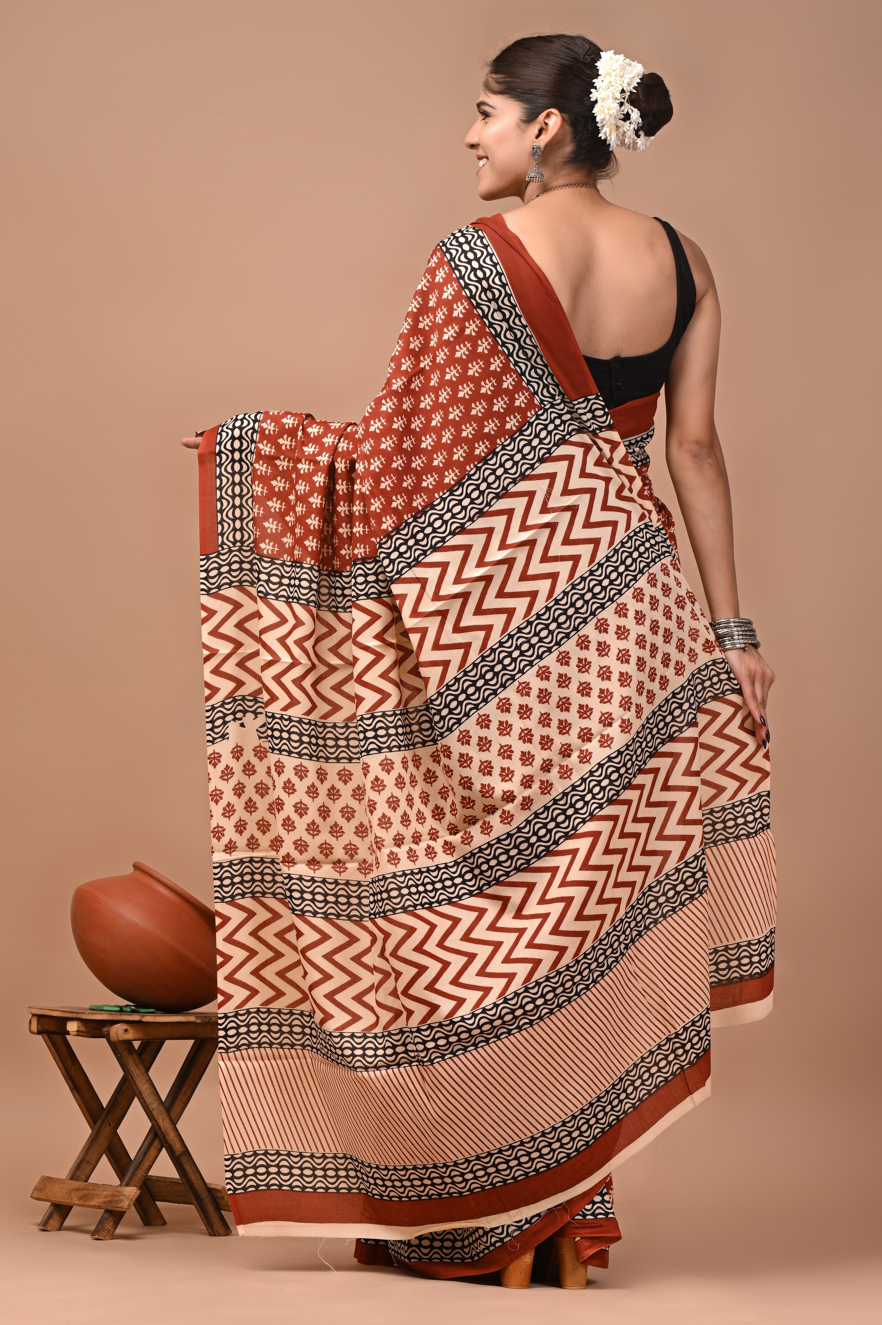 Mulmul Cotton –  Warm coral red