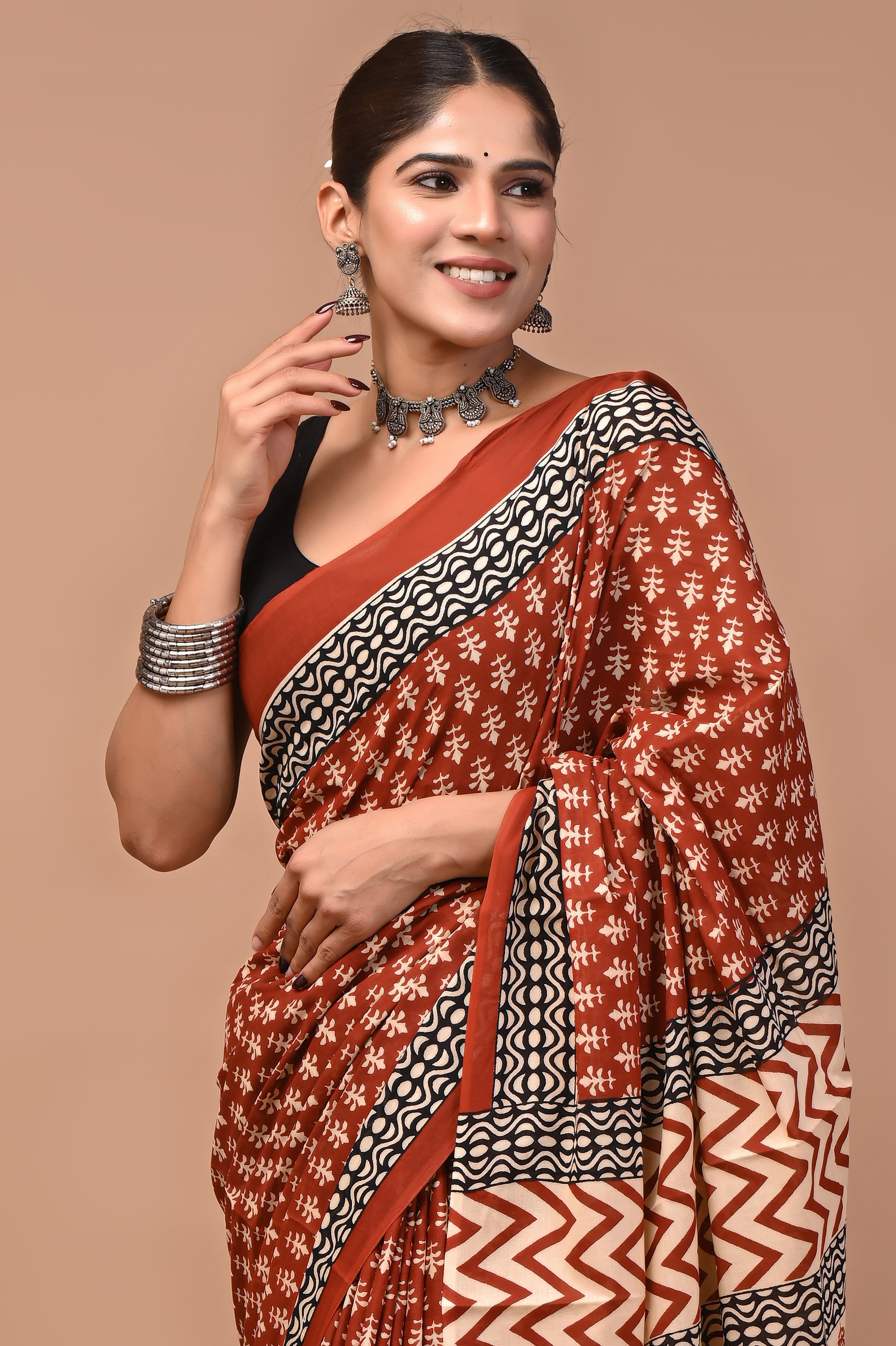 Mulmul Cotton –  Warm coral red