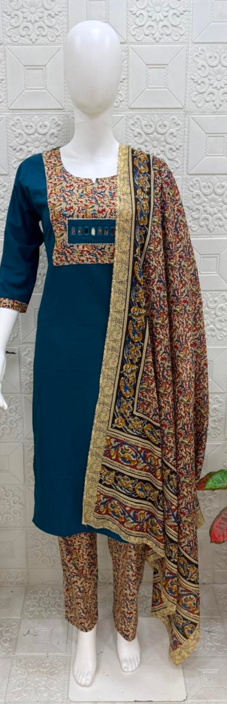 Dhabu Cotton 3-Piece Set - Midnight Blue