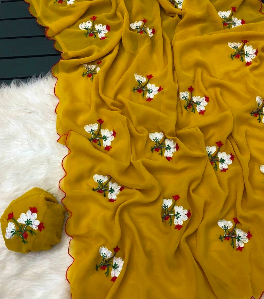Faux Georgette -  Mustard