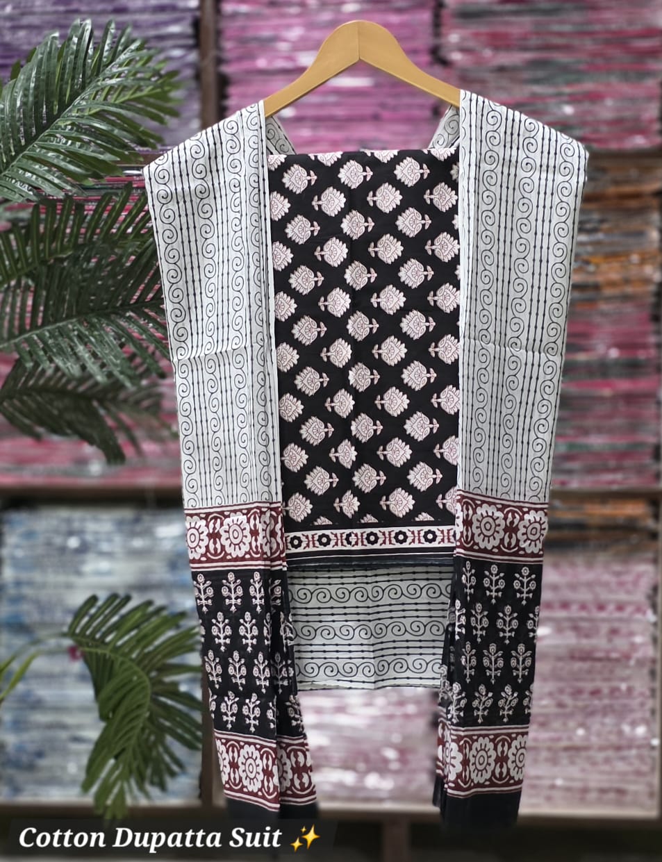 Unstitched Material- Black white