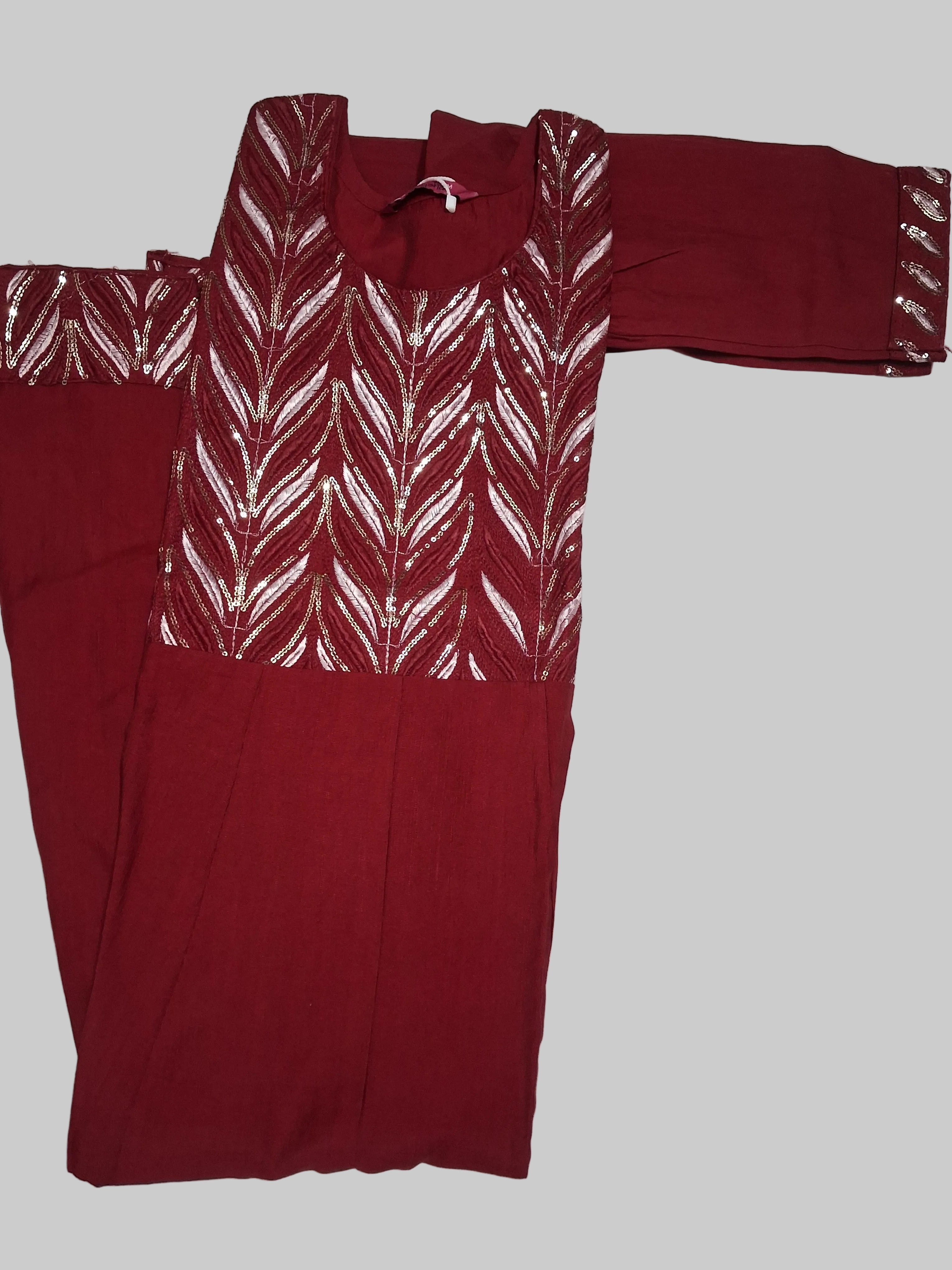 Maroon Sequence Designer Kurti