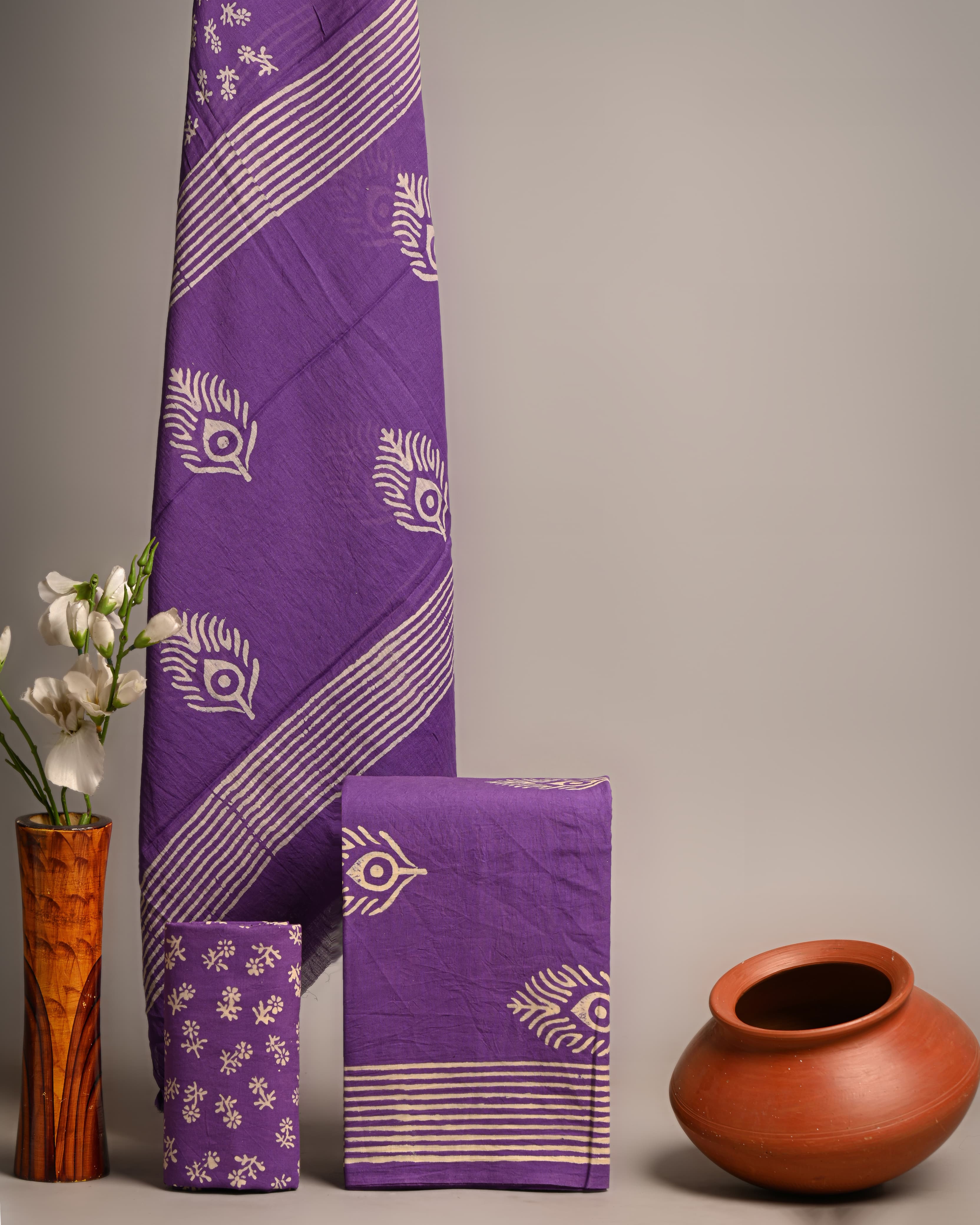 Unstitched Material- Rich medium purple