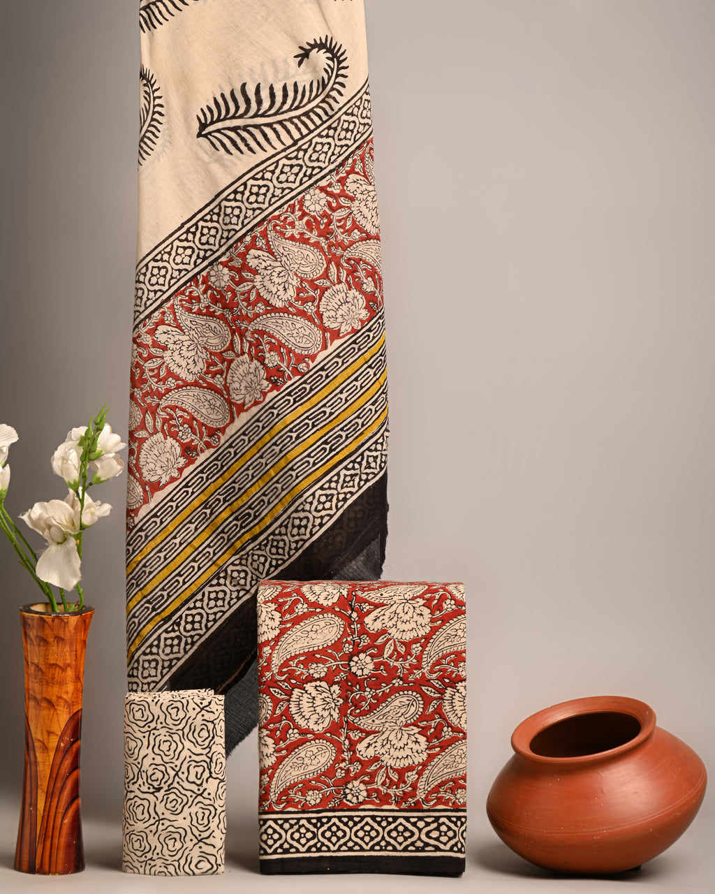 Unstitched Material - Deep Brick Red
