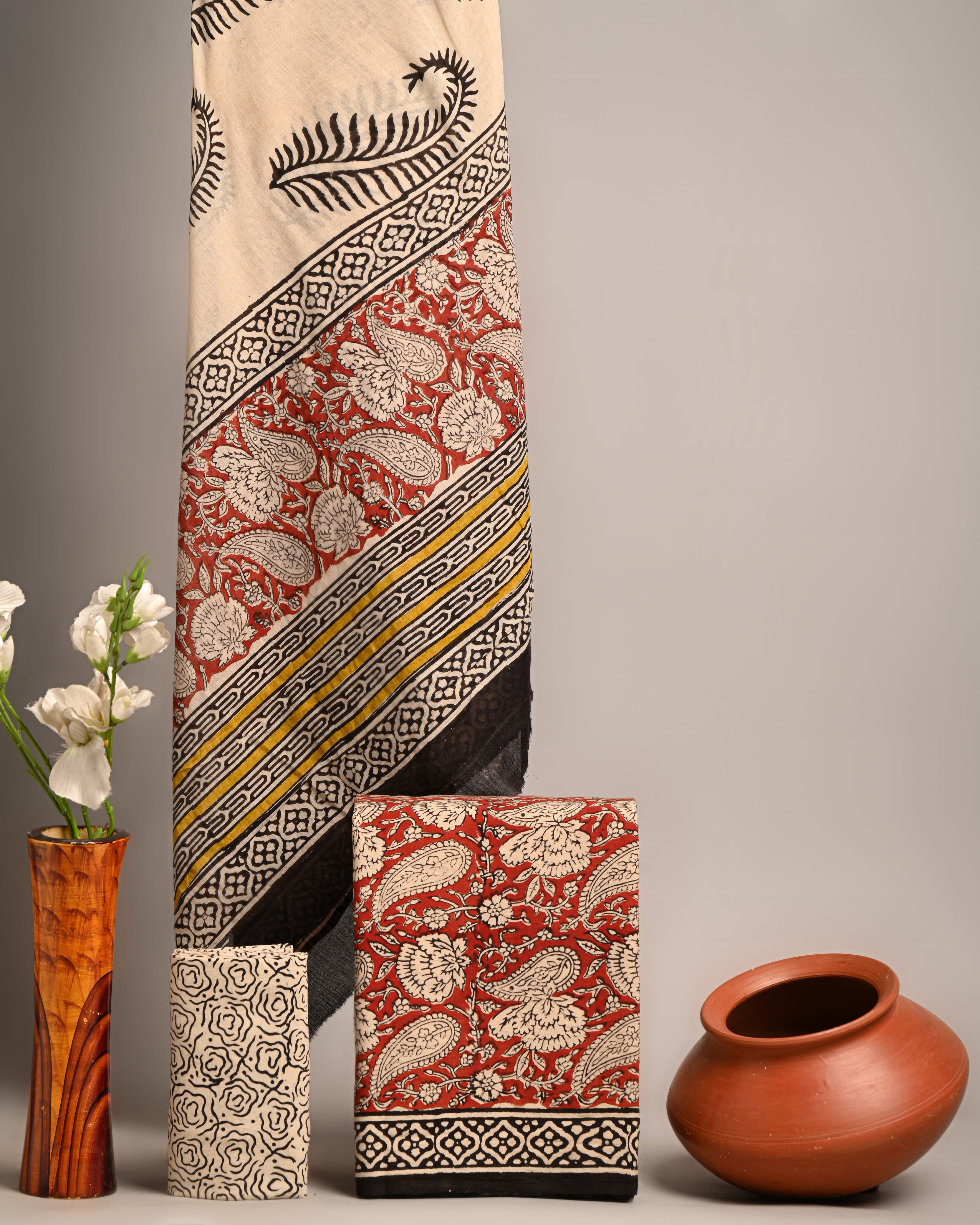 Unstitched Material - Deep Brick Red