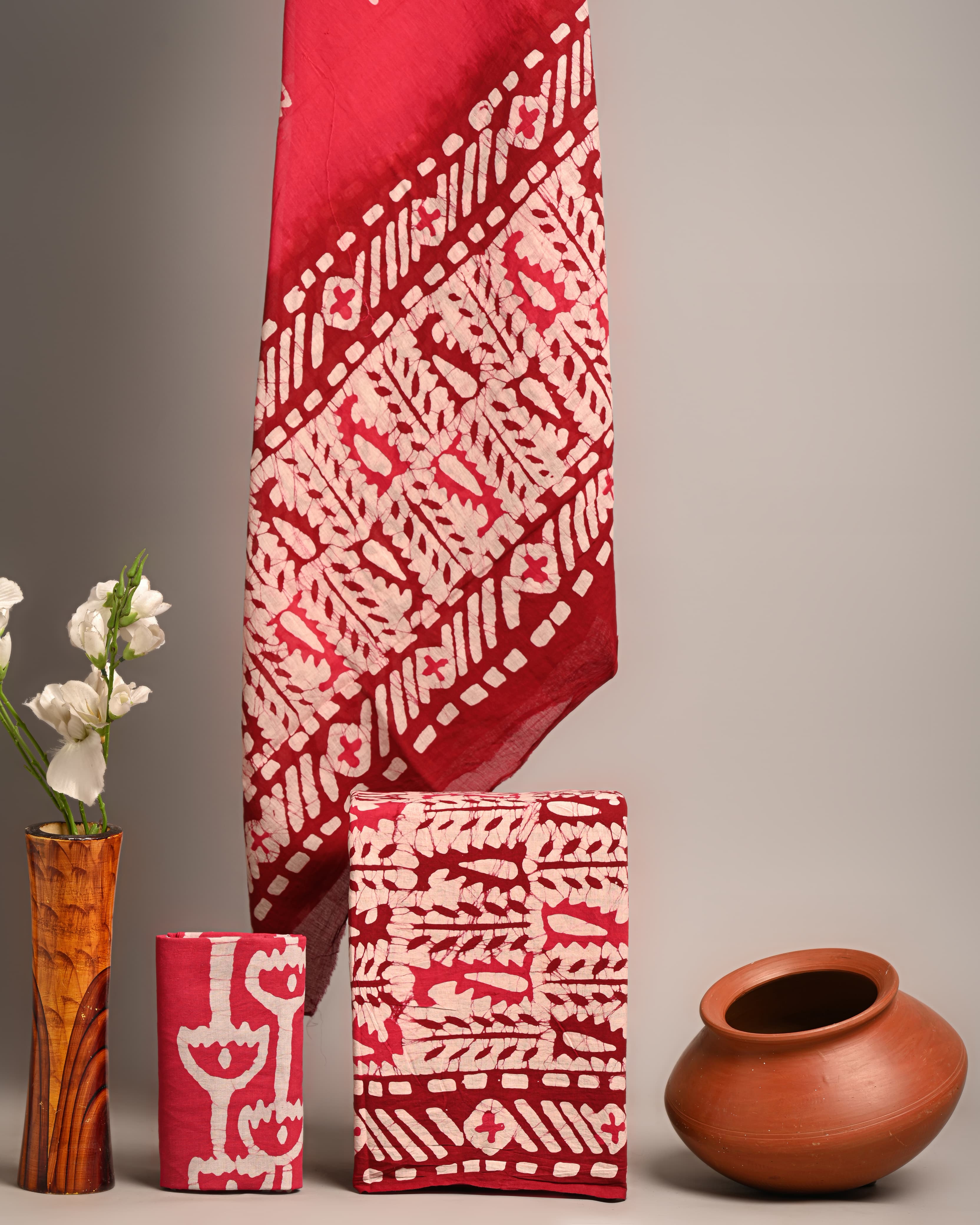 Unstitched Material - Rich Crimson Red