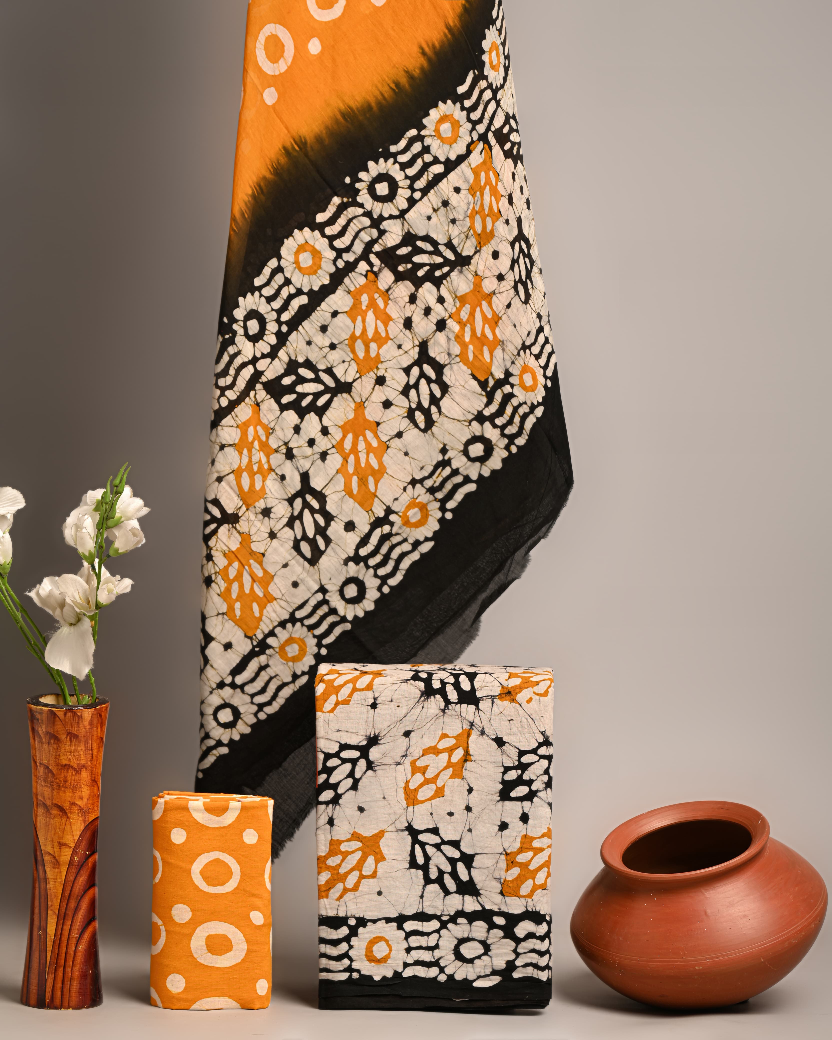 Unstitched Material - Burnt Orange