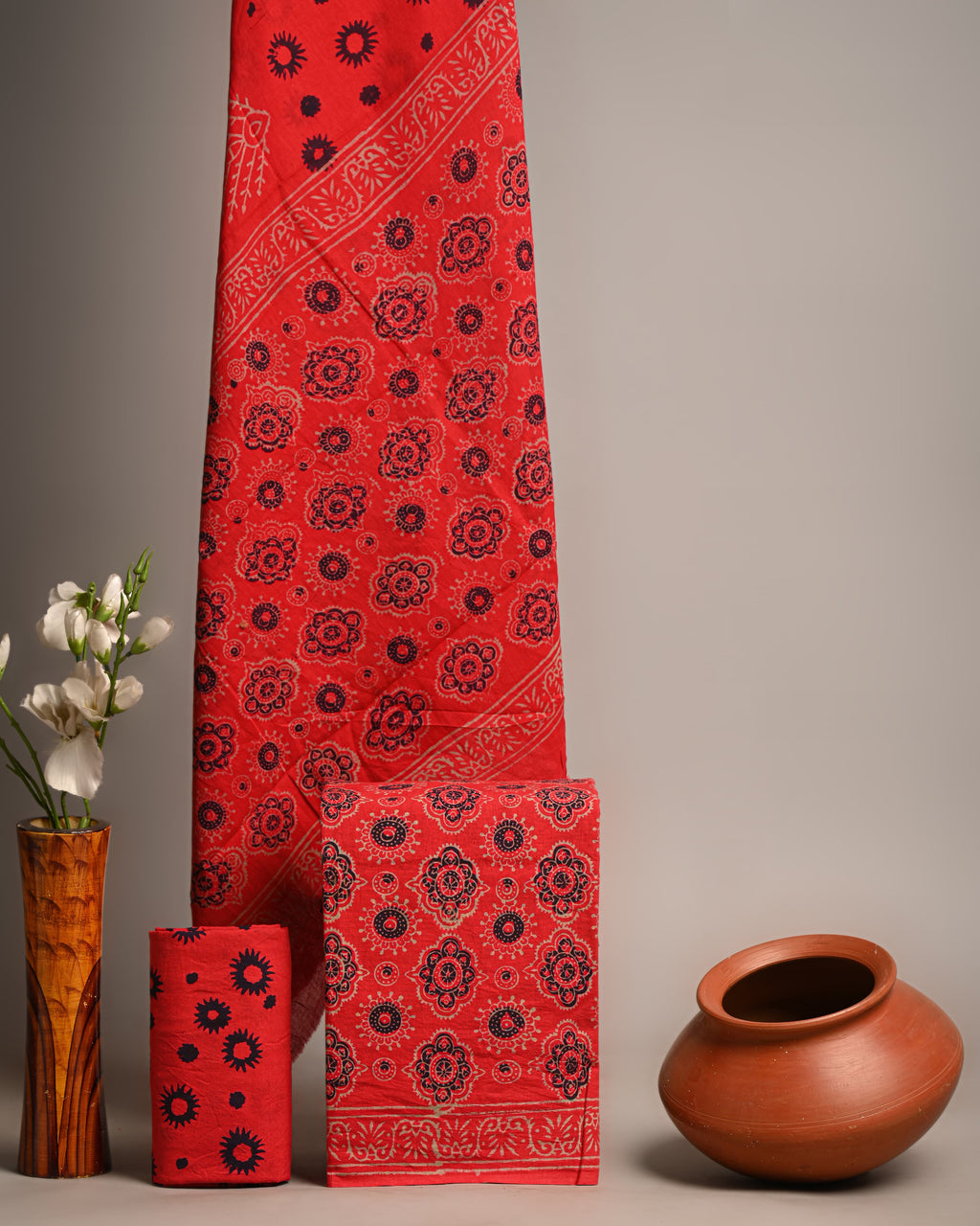Unstitched Material - Classic Vermilion Red