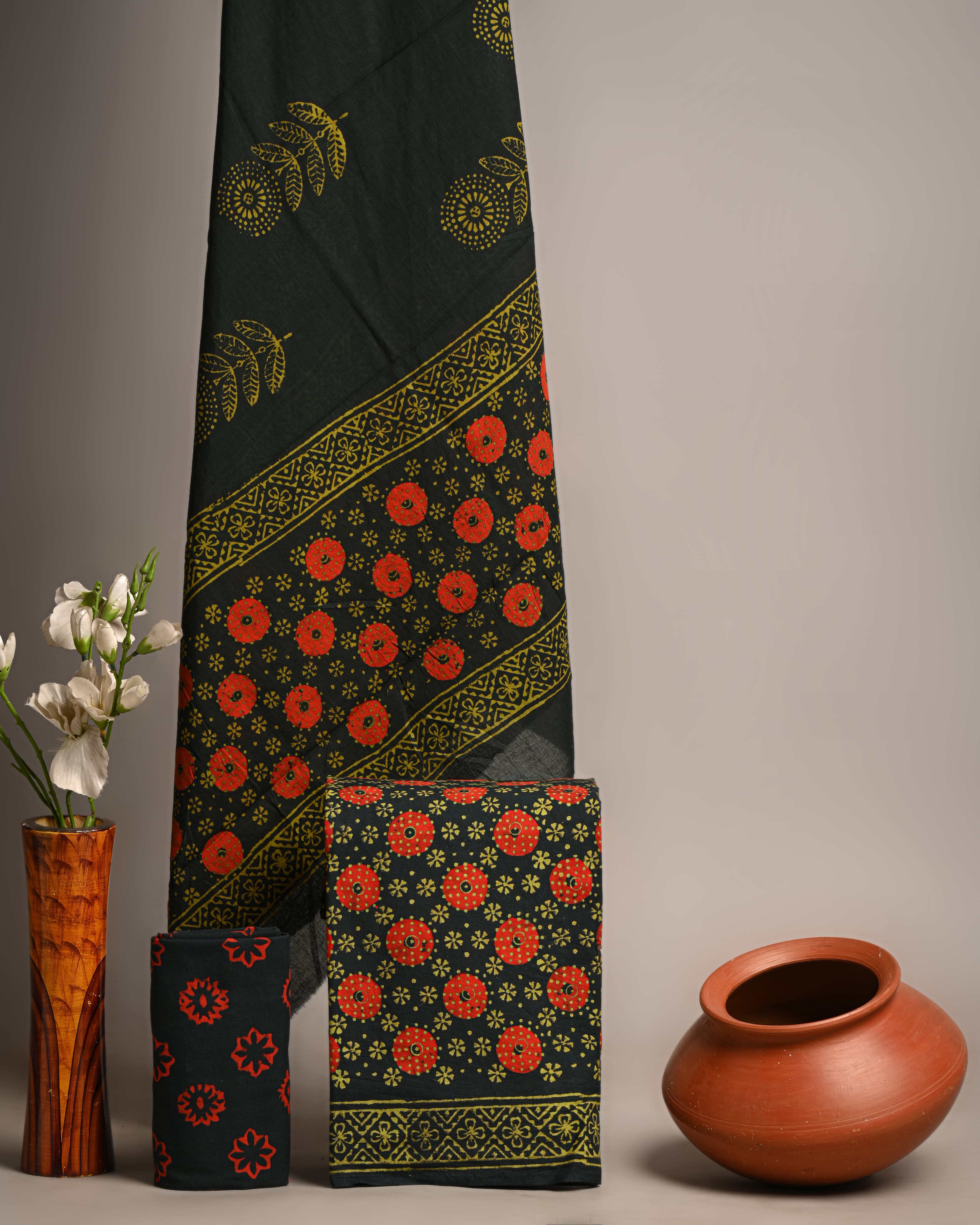 Unstitched Material - Deep Olive Charcoal