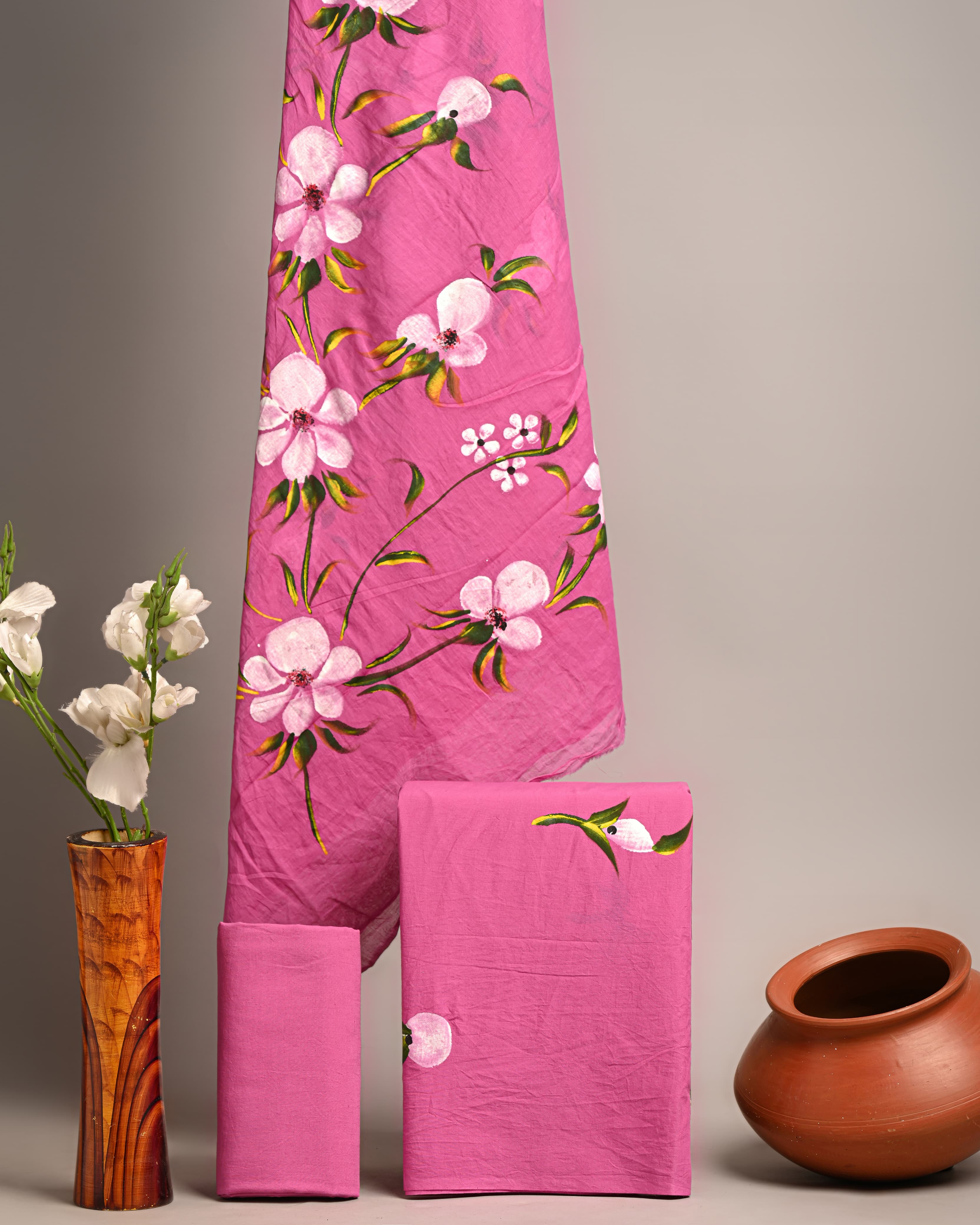 Unstitched Material- Pink