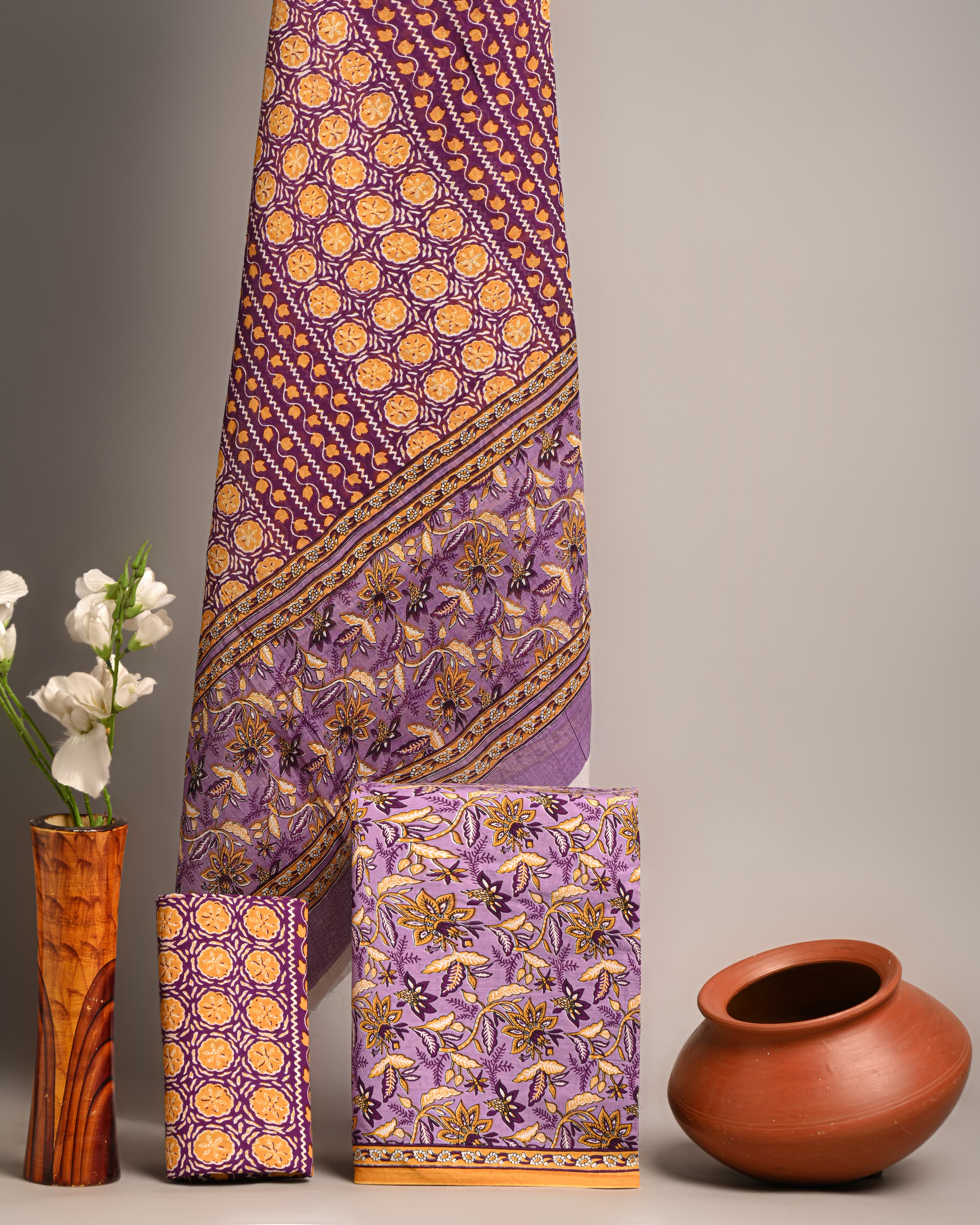 Unstitched Material - Royal Mulberry