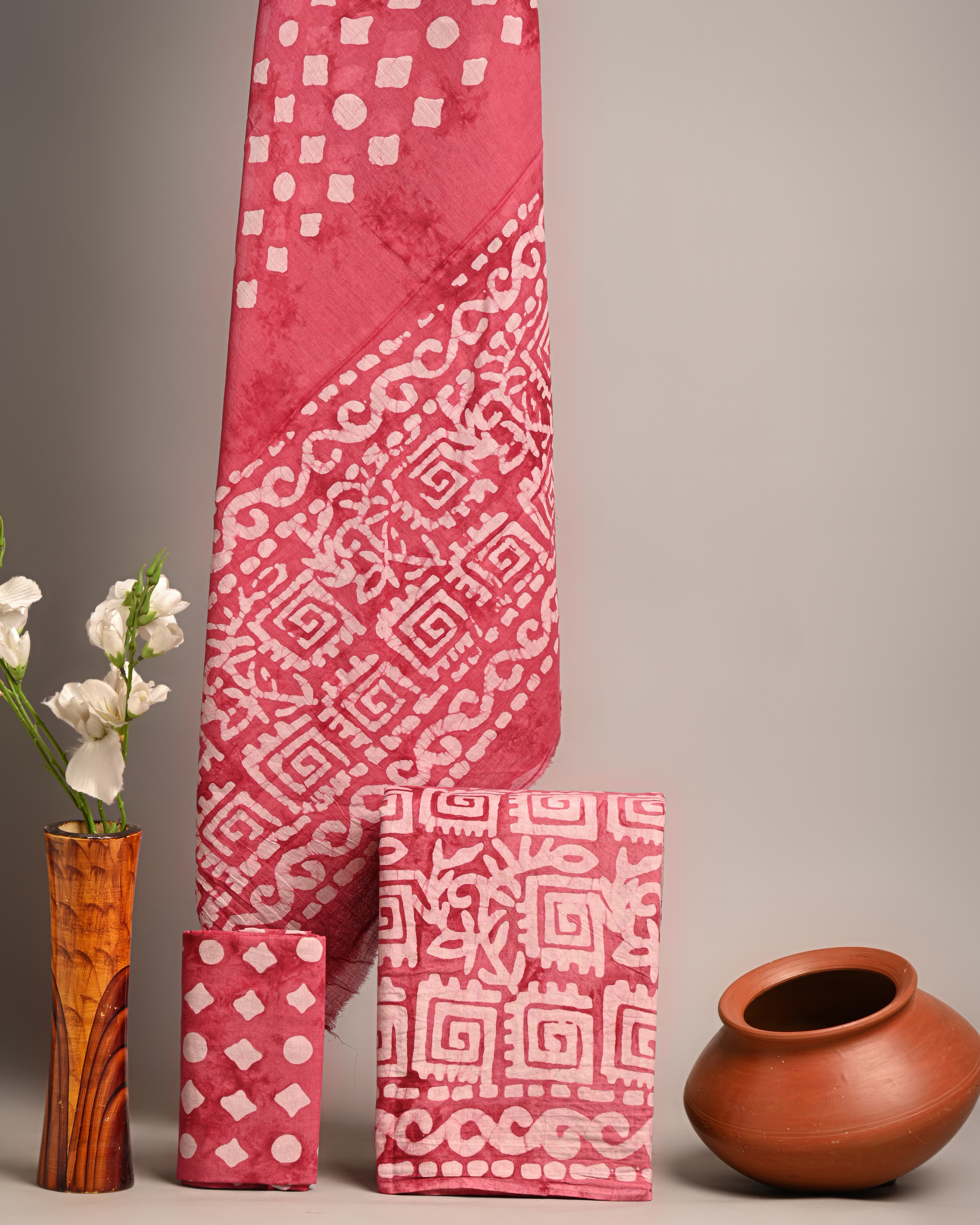 Unstitched Material - Rose Red