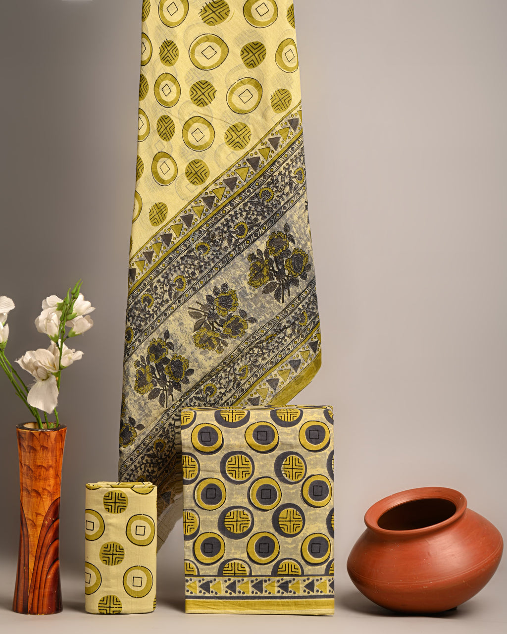 Unstitched Material - Muted Gold