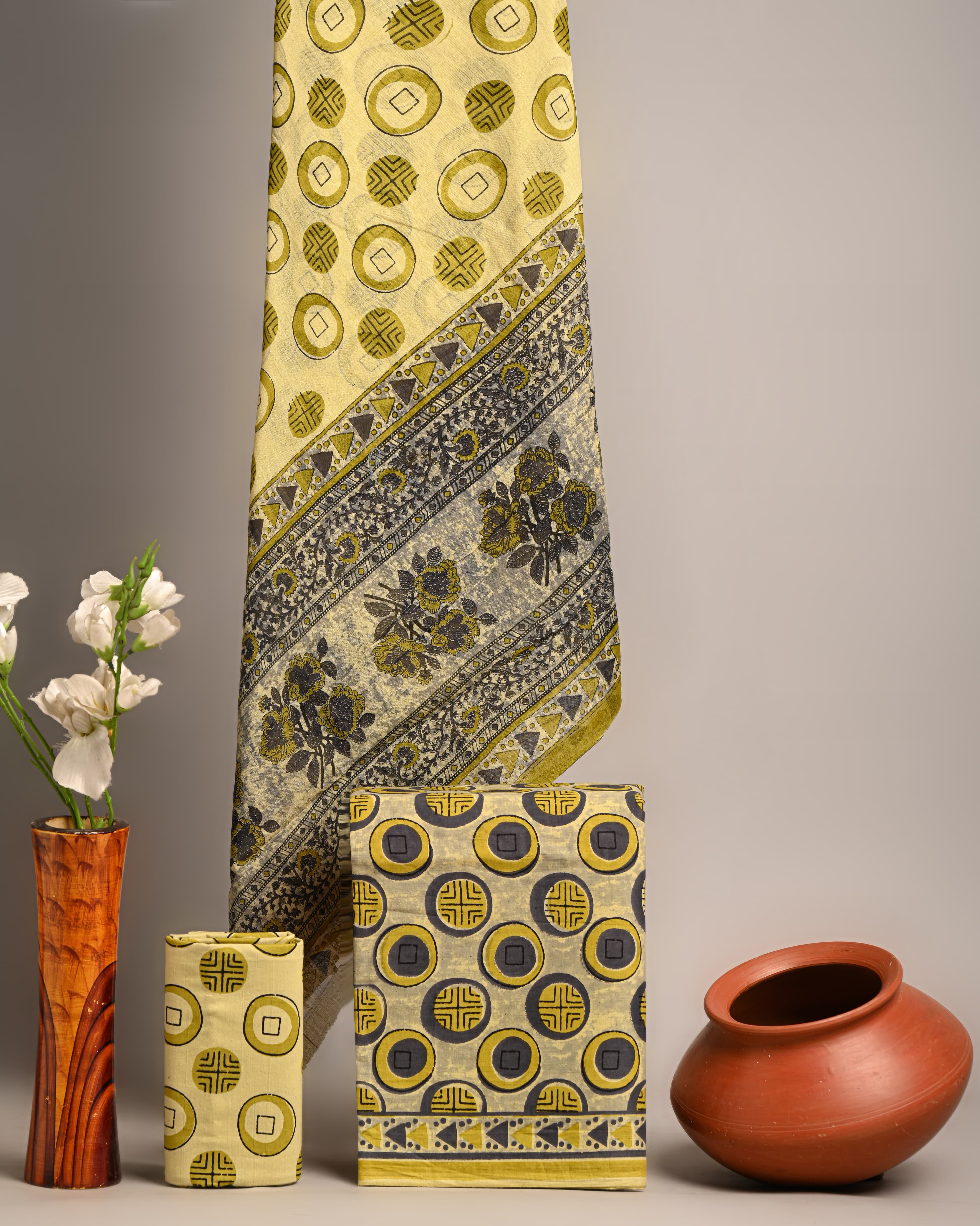 Unstitched Material - Muted Gold