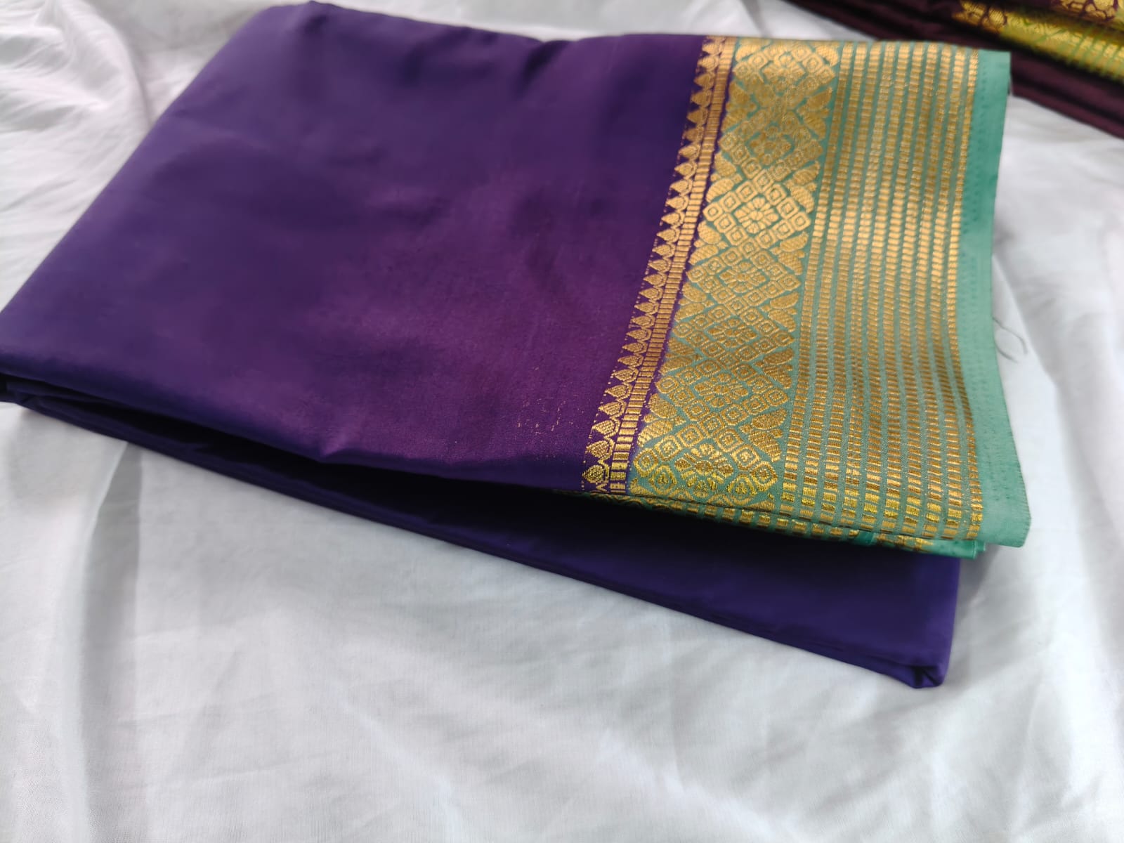 Semi Mysore Crepe Silk Saree - Royal Plum