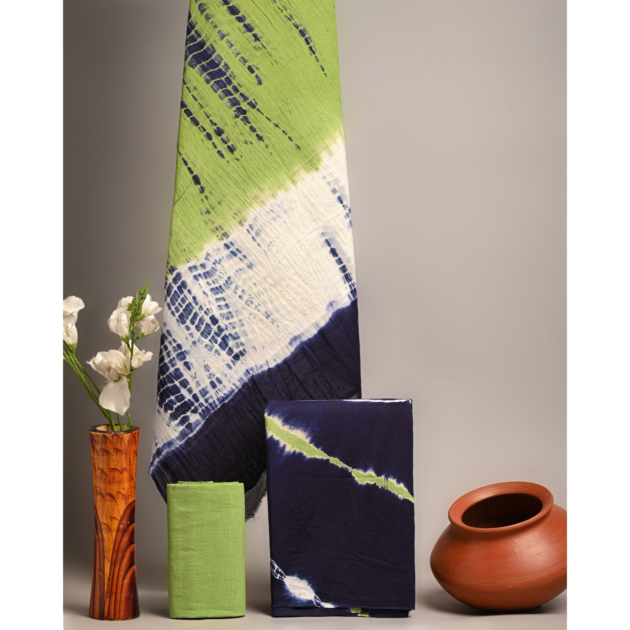 Unstitched Material- Muted yellow-green