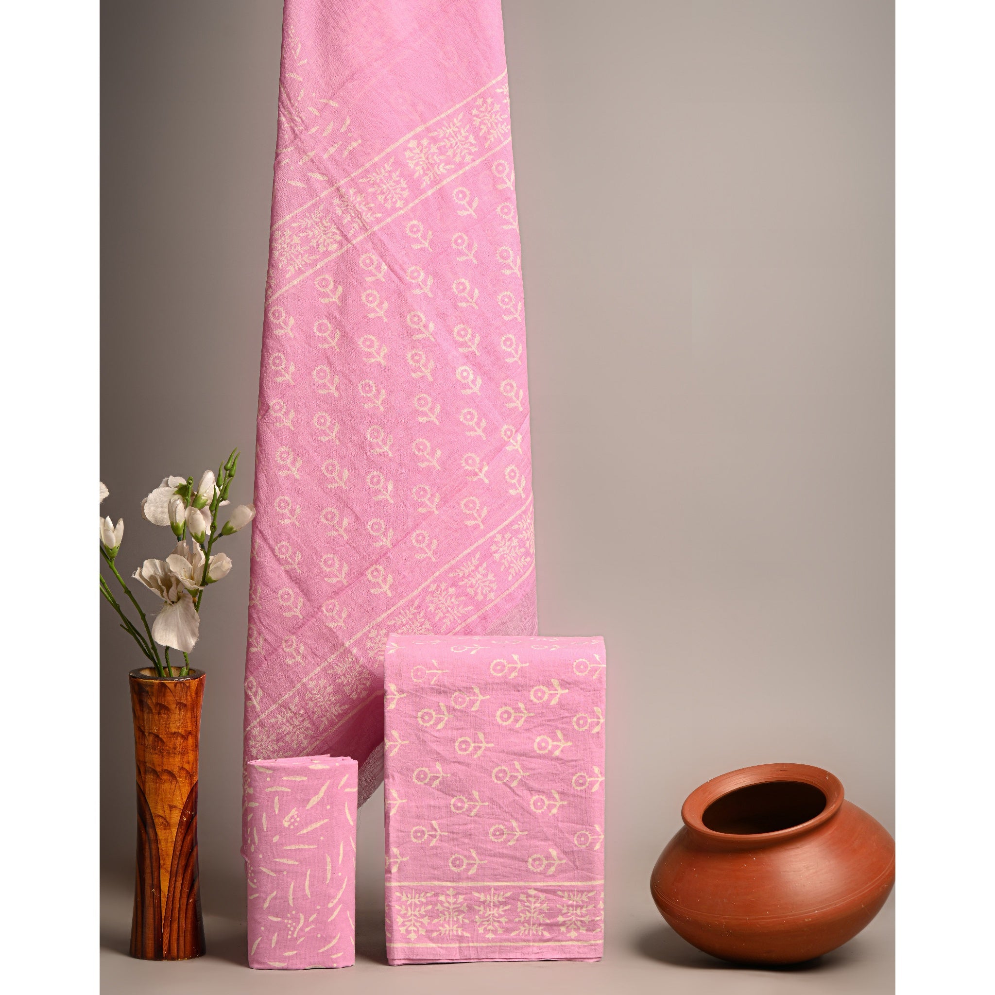 Unstitched Material- Light pink