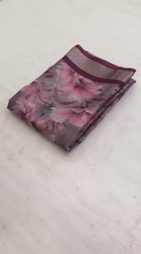 Organza Sarees - Dusty Rose